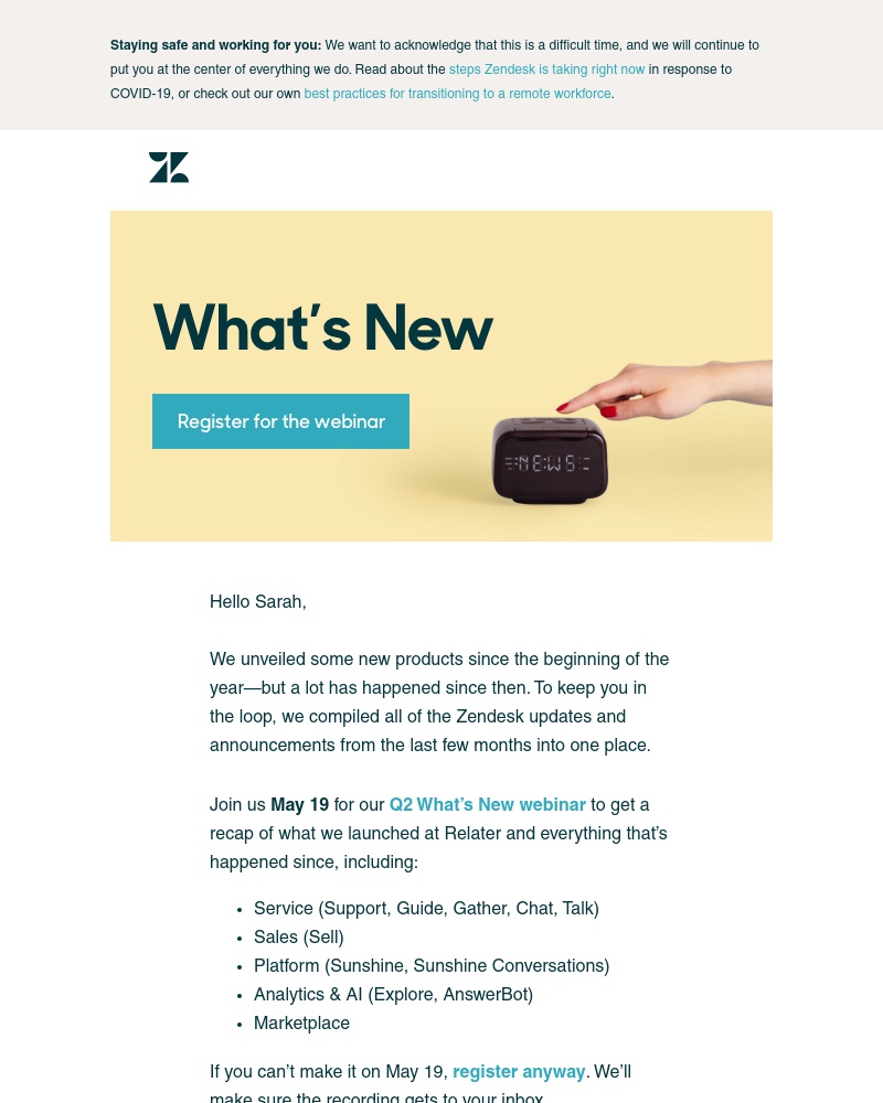 Zendesk - Zendesk’s Q2 What’s New webinar