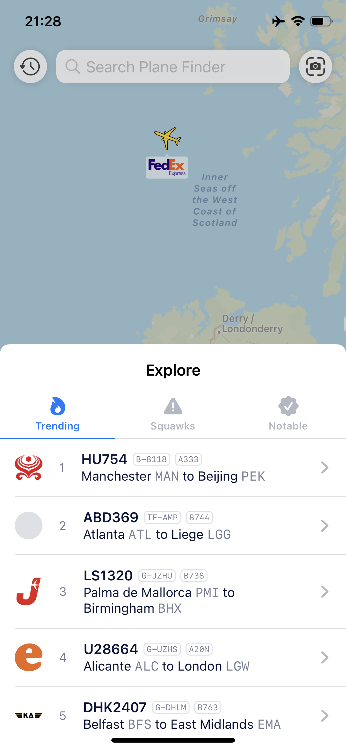 General browsing on Plane finder video thumbnail