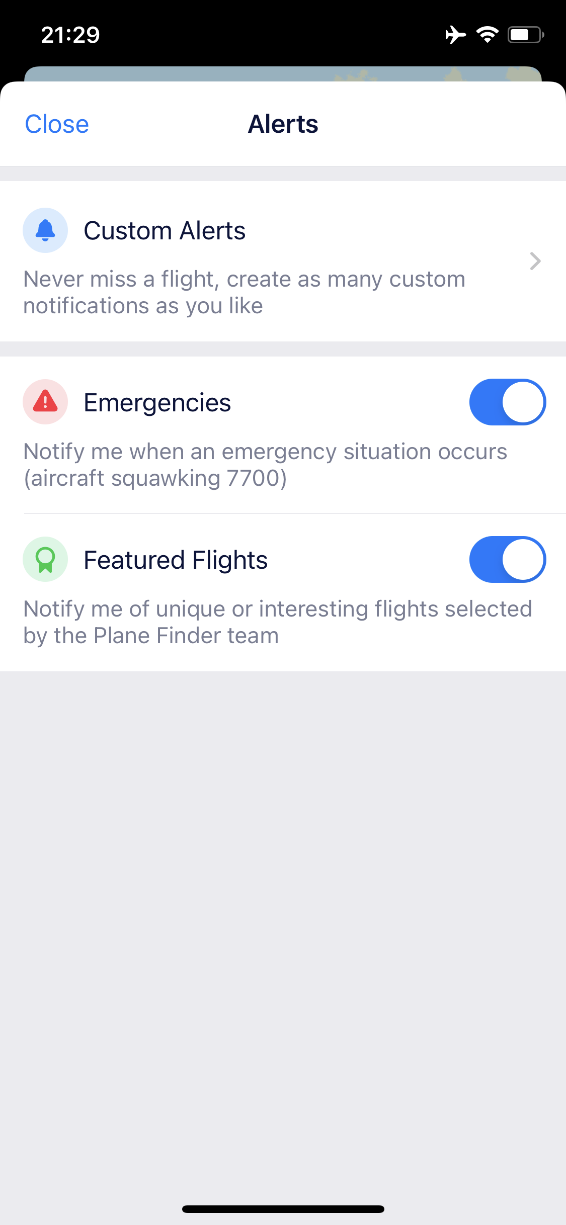 Screenshot of Alerts