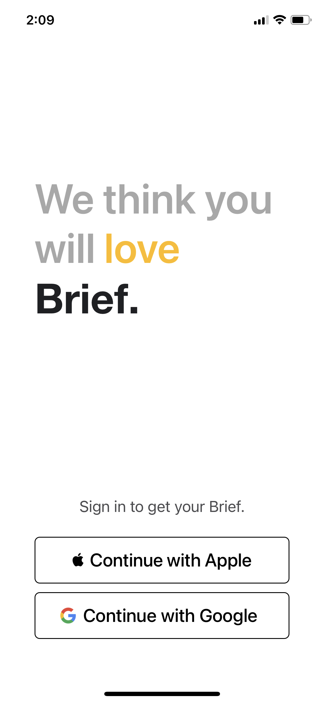 Screenshot of Sign up