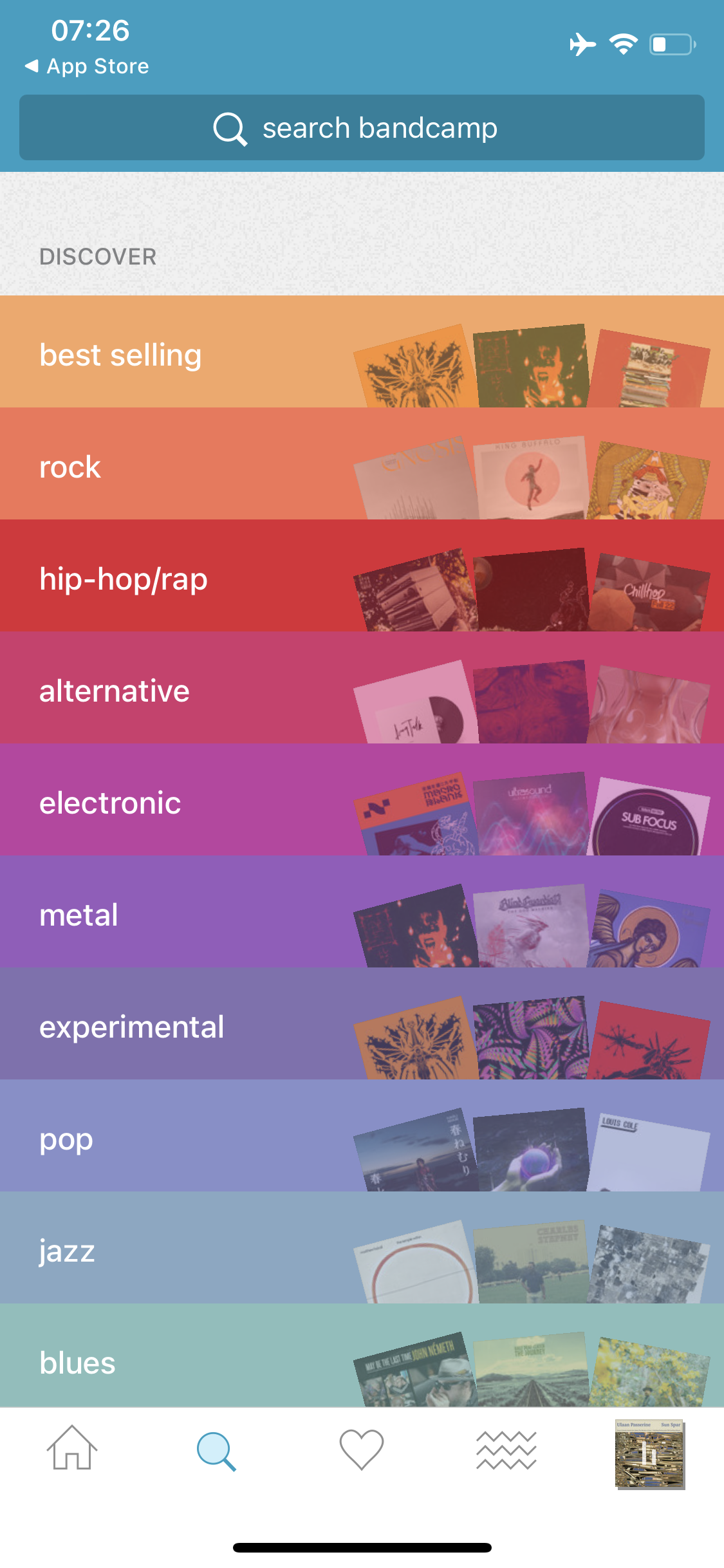 Screenshot of Categories