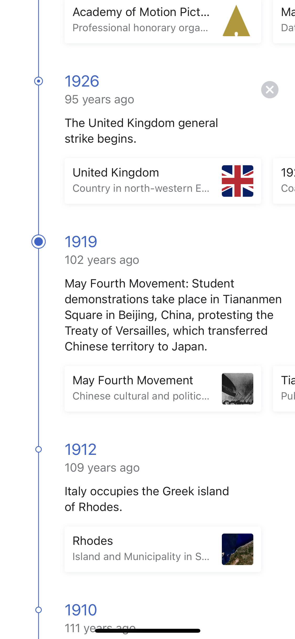 Screenshot of Timeline