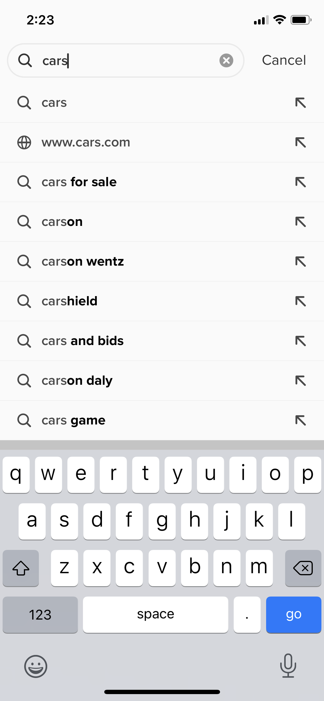 Screenshot of Search