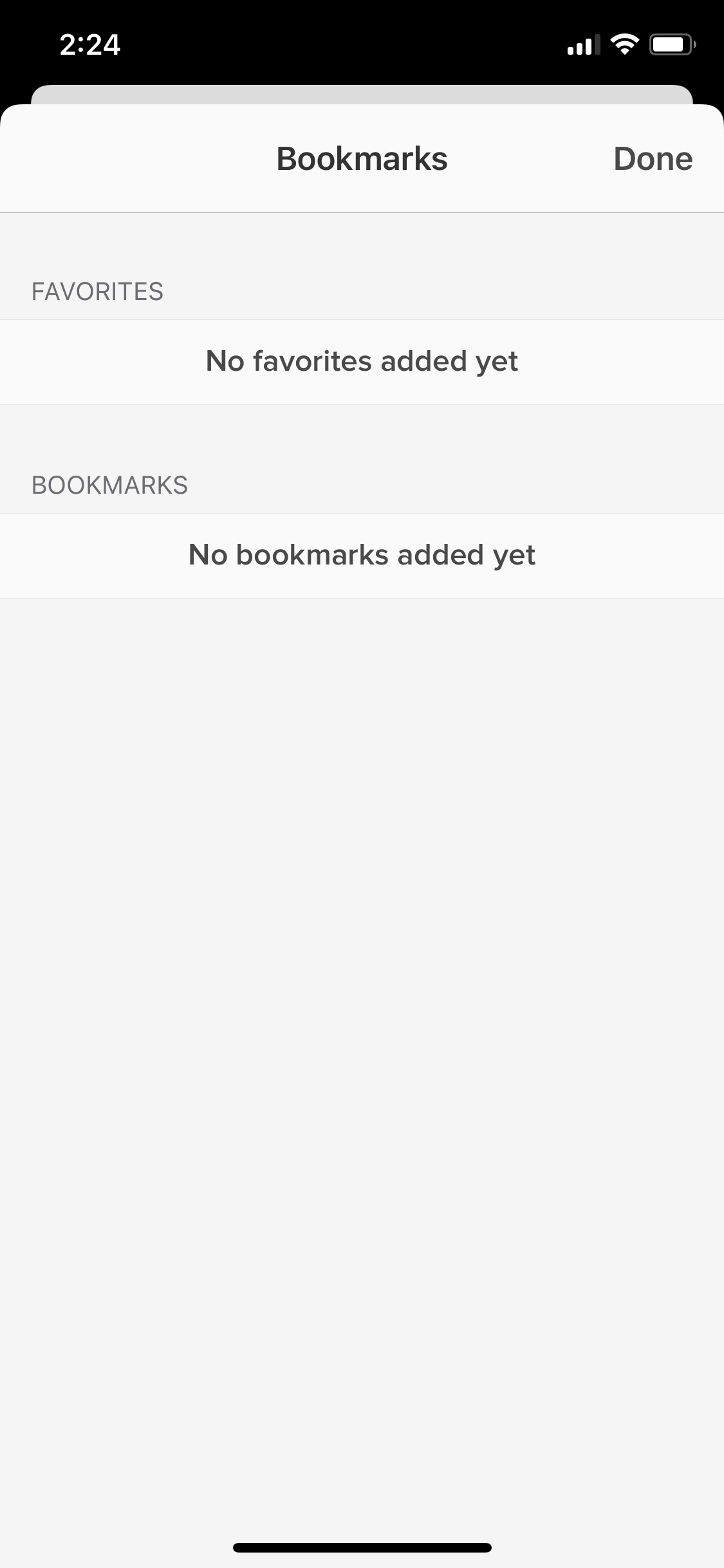 Screenshot of Bookmarks