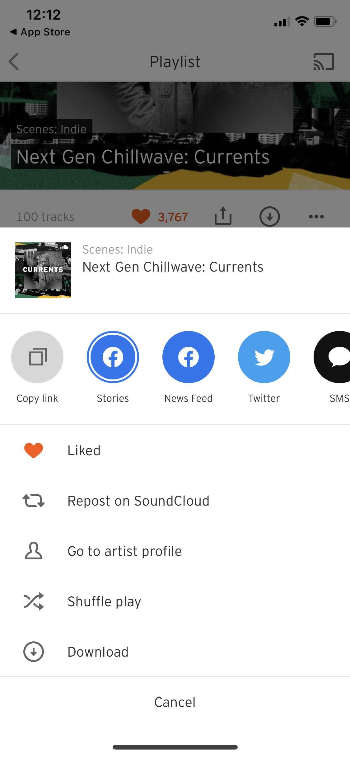 General browsing on SoundCloud video thumbnail