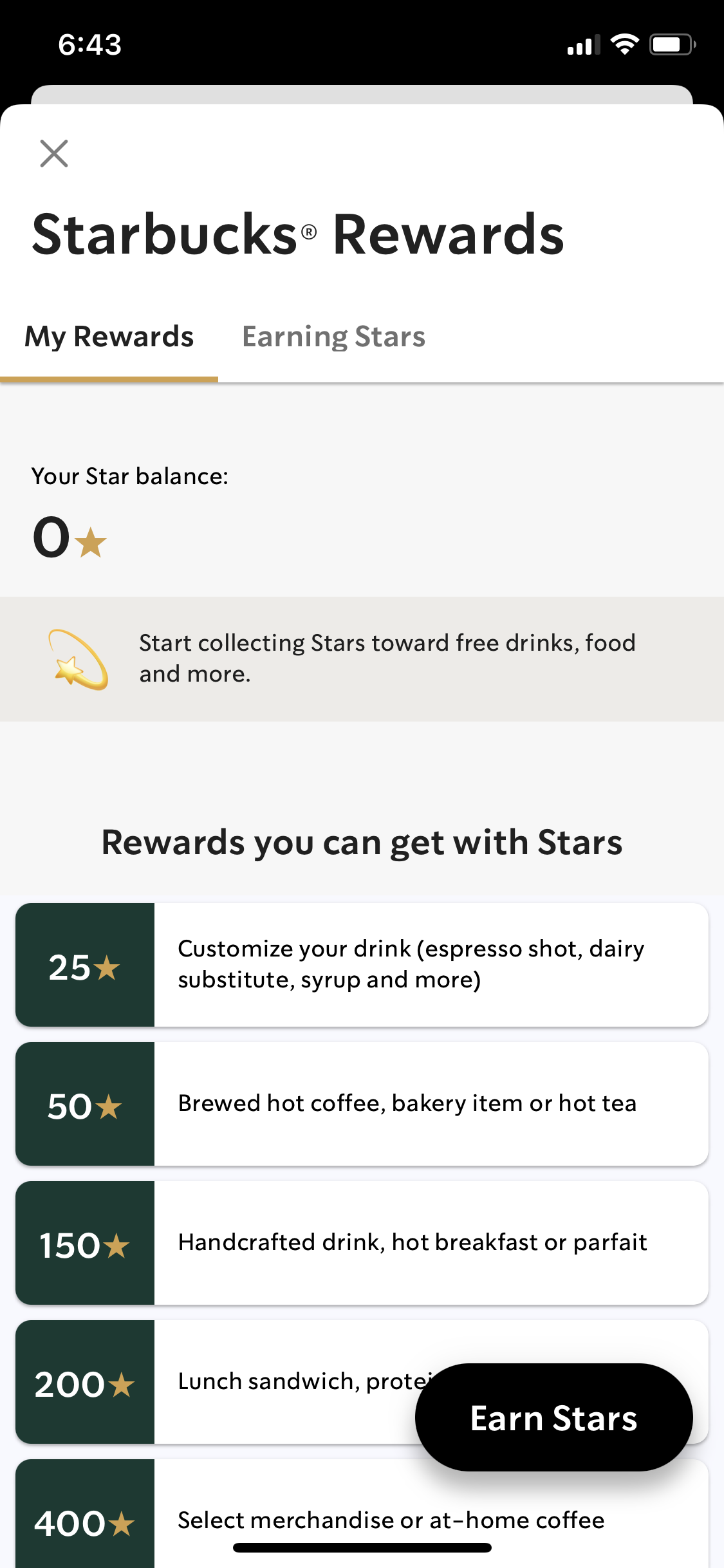 Screenshot of Rewards