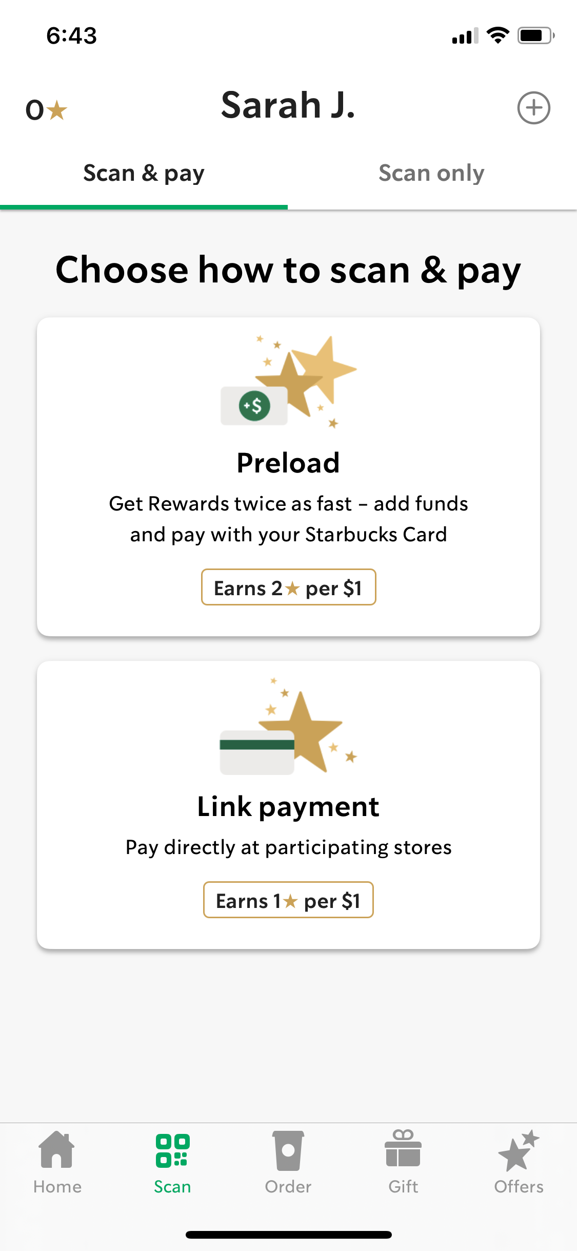 Screenshot of Select payment method