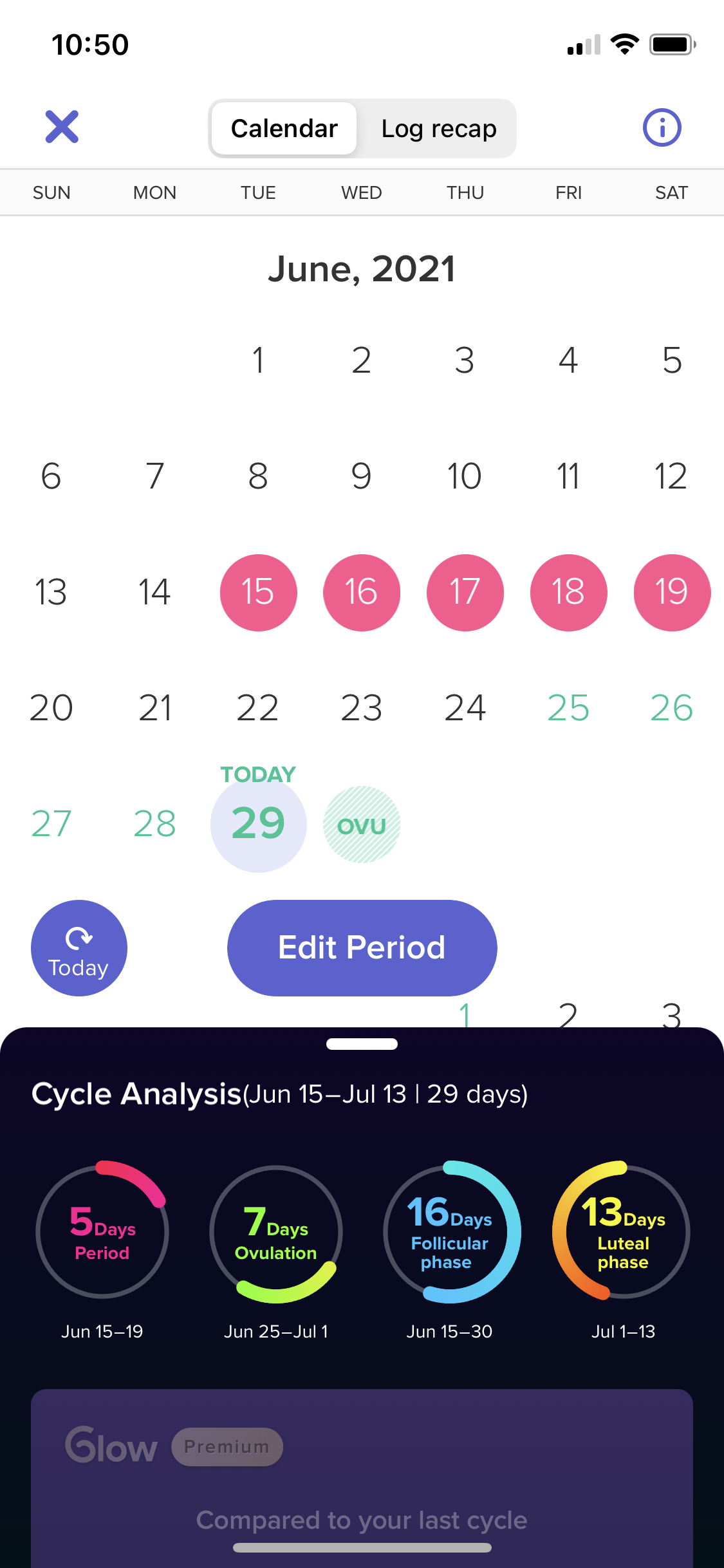 Screenshot of Calendar