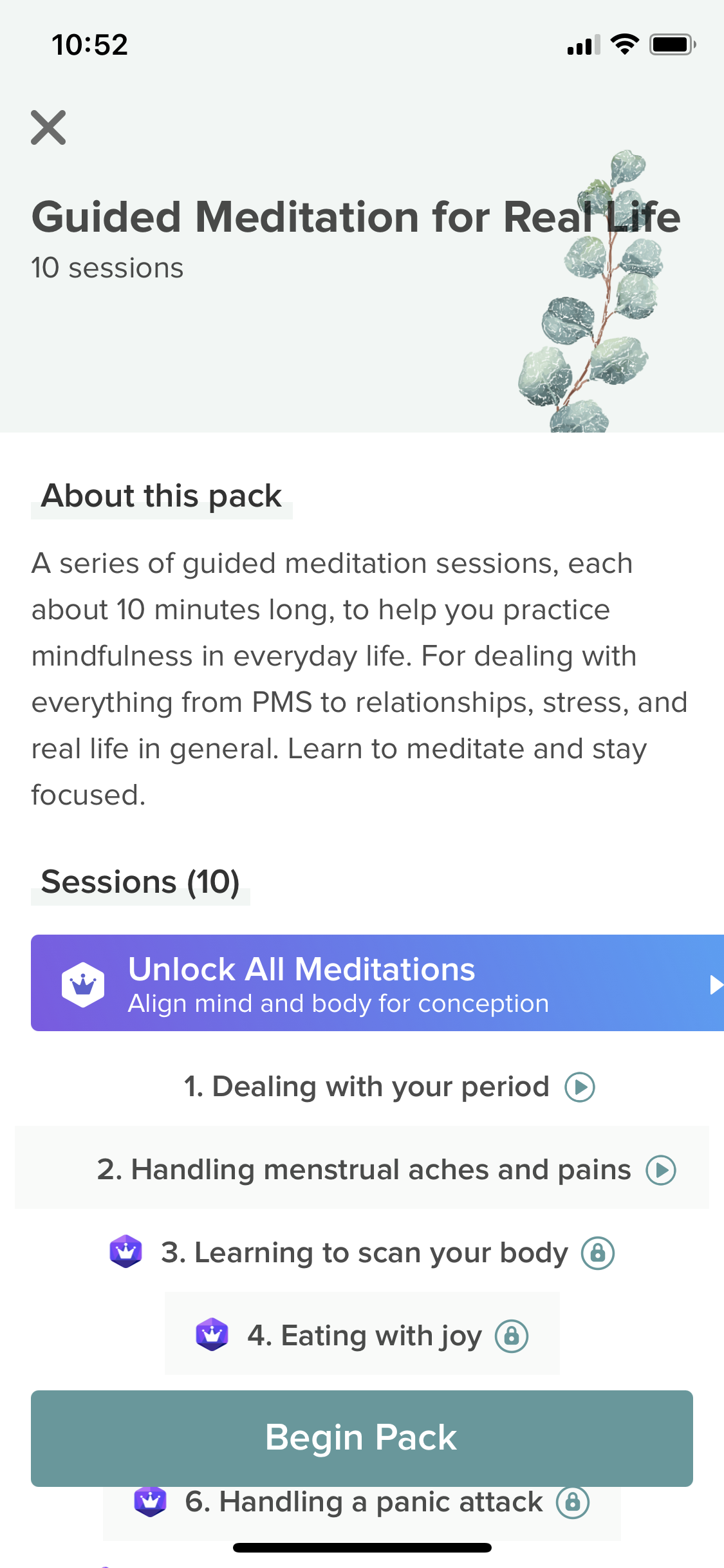 Screenshot of Meditation