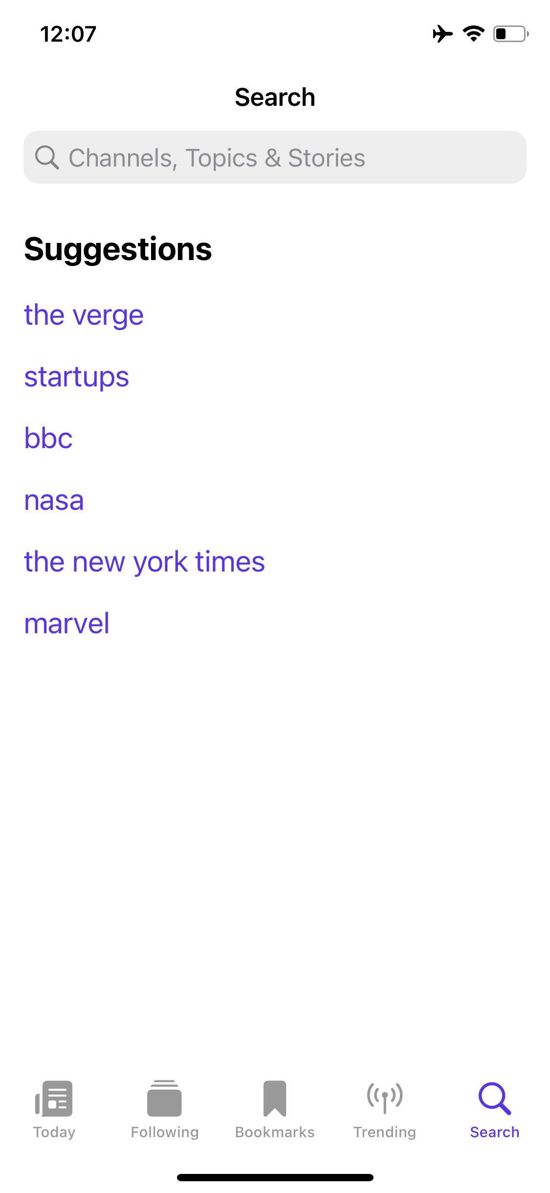 Screenshot of Search