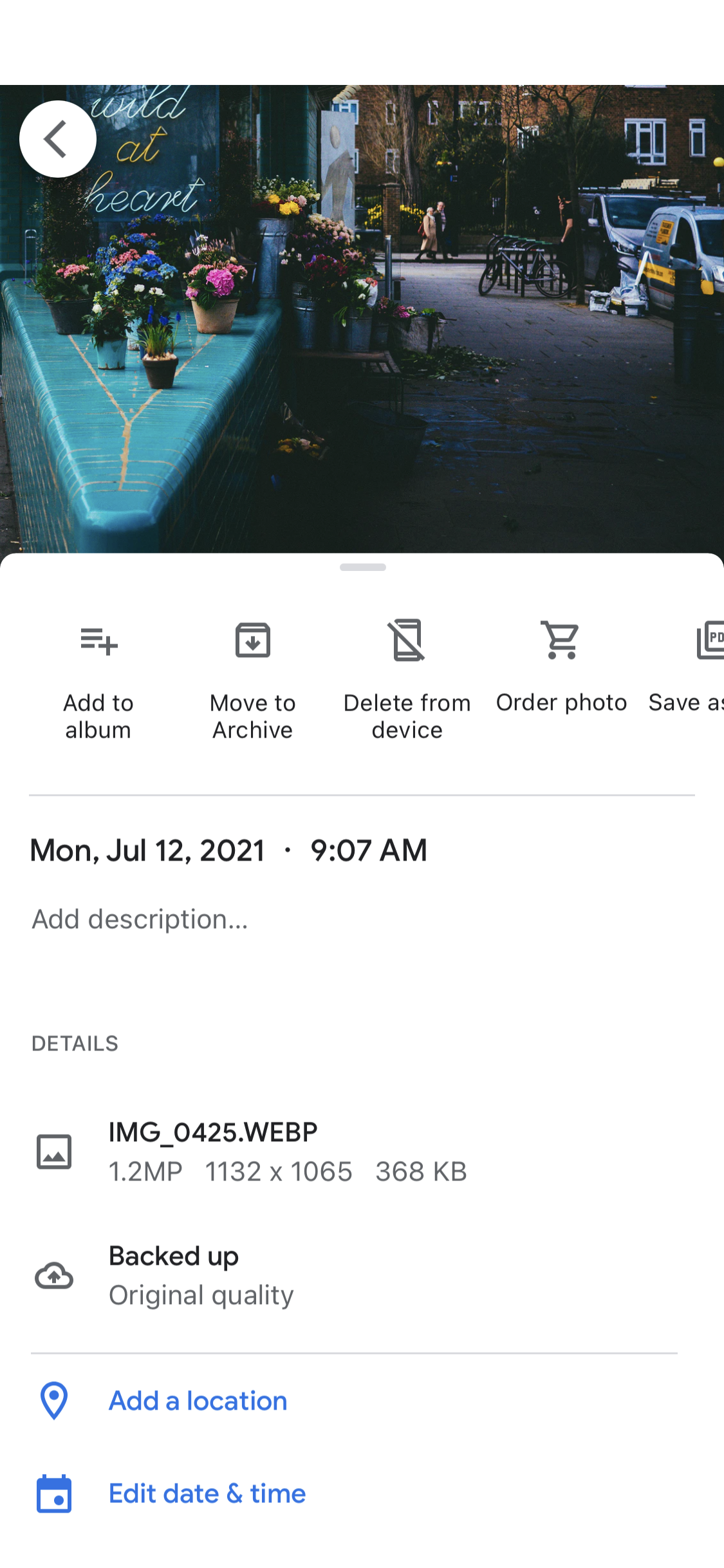 General browsing on Google Photos video thumbnail