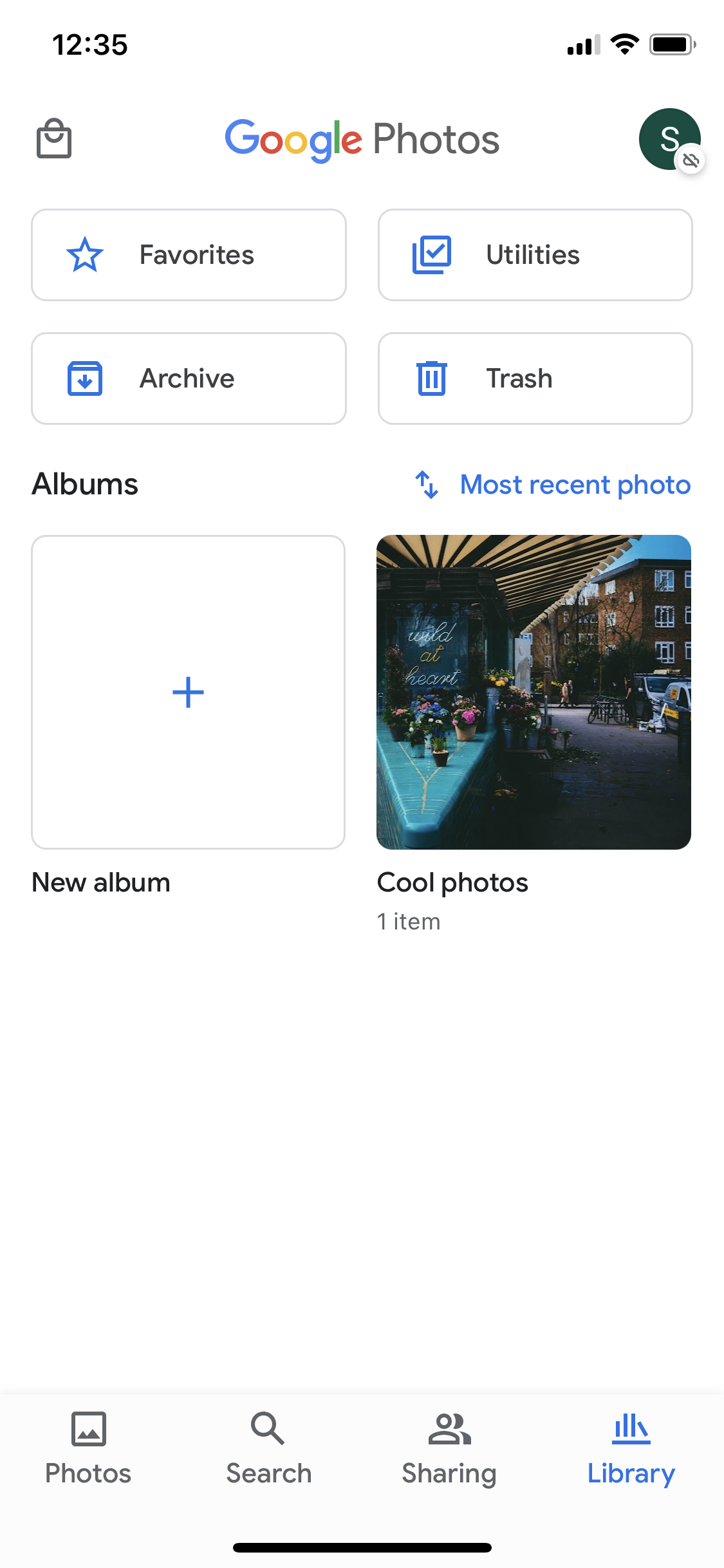 General browsing on Google Photos video thumbnail