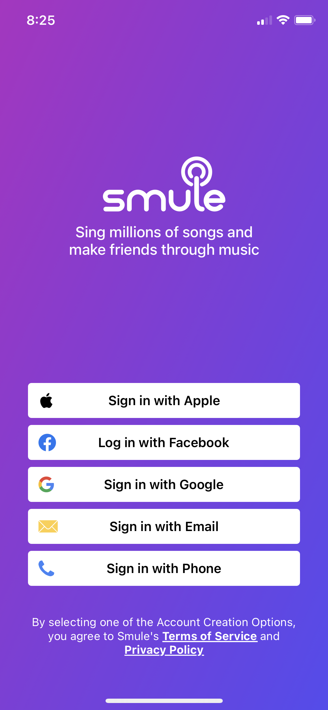 General browsing on Smule video thumbnail