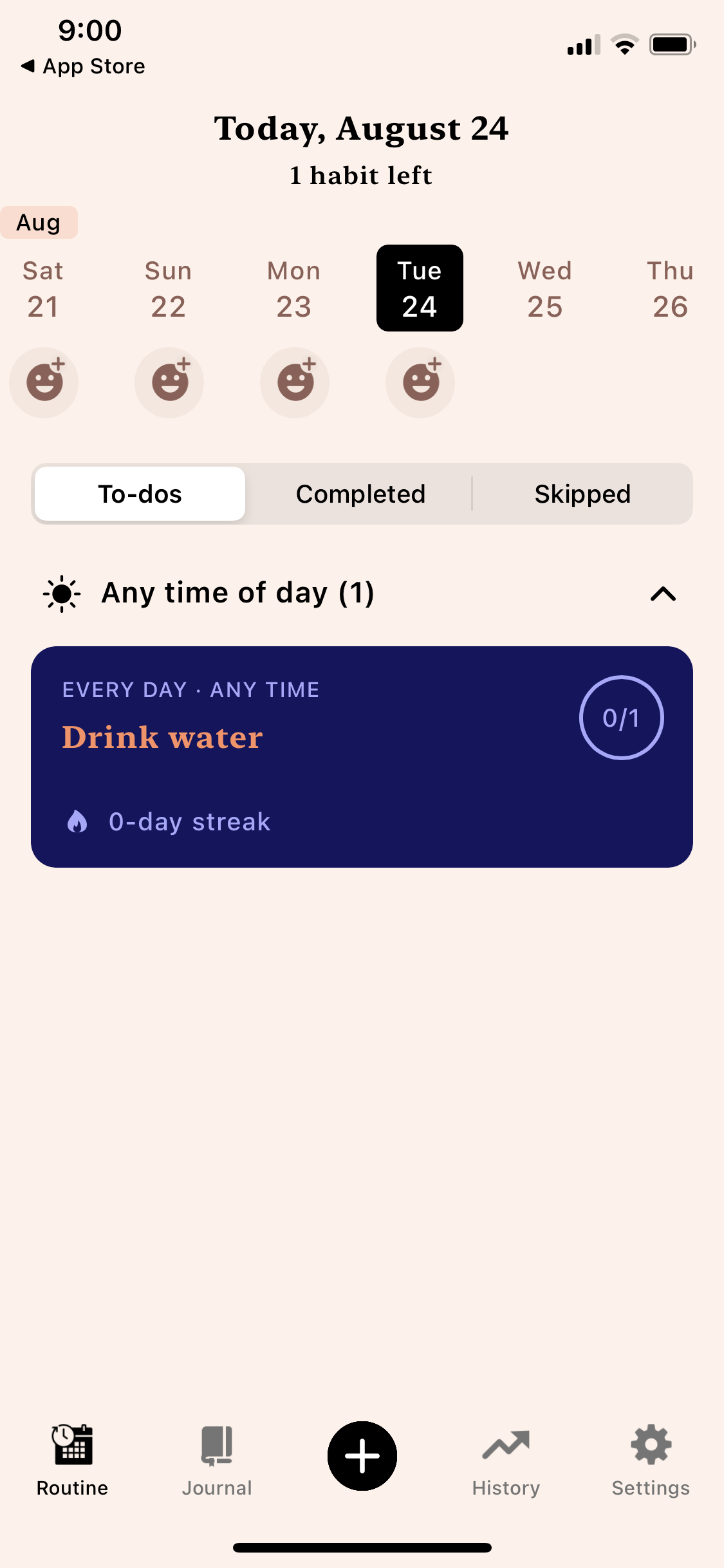 Screenshot of Routine