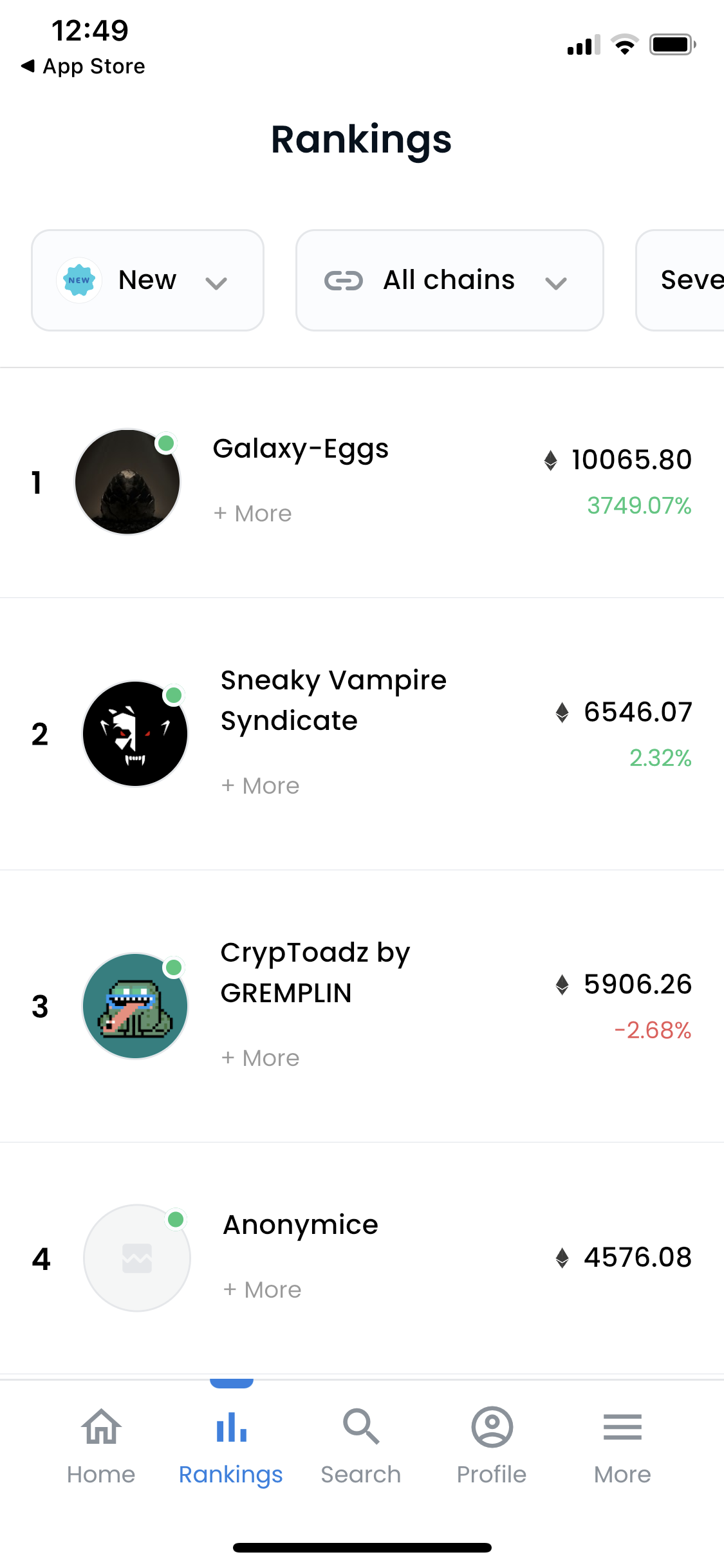 Screenshot of Leaderboard