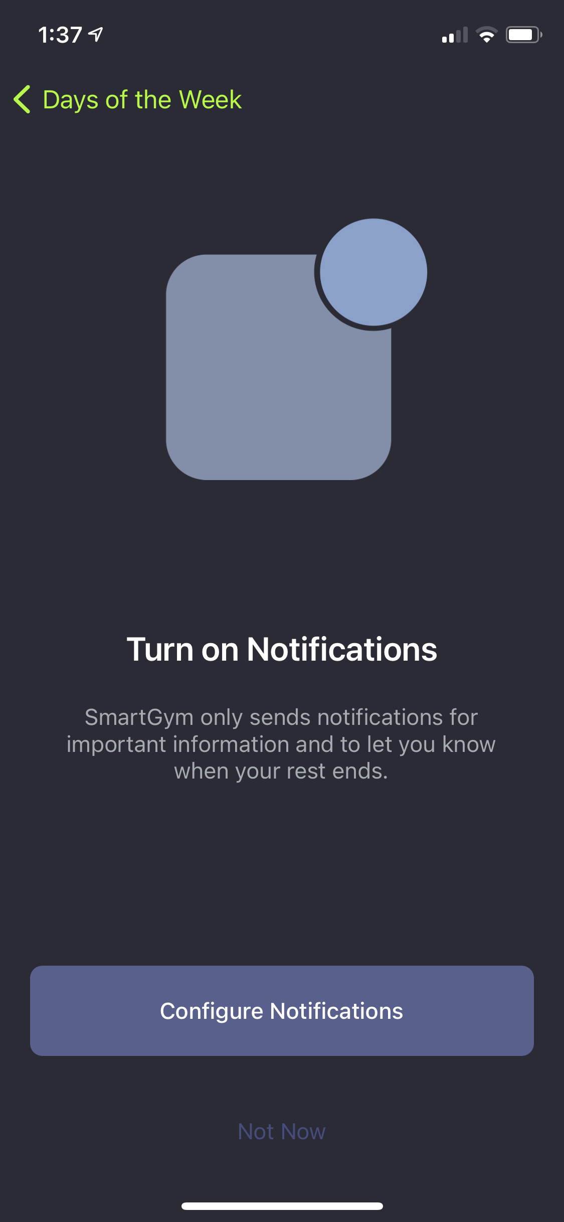 Screenshot of Enable notifications