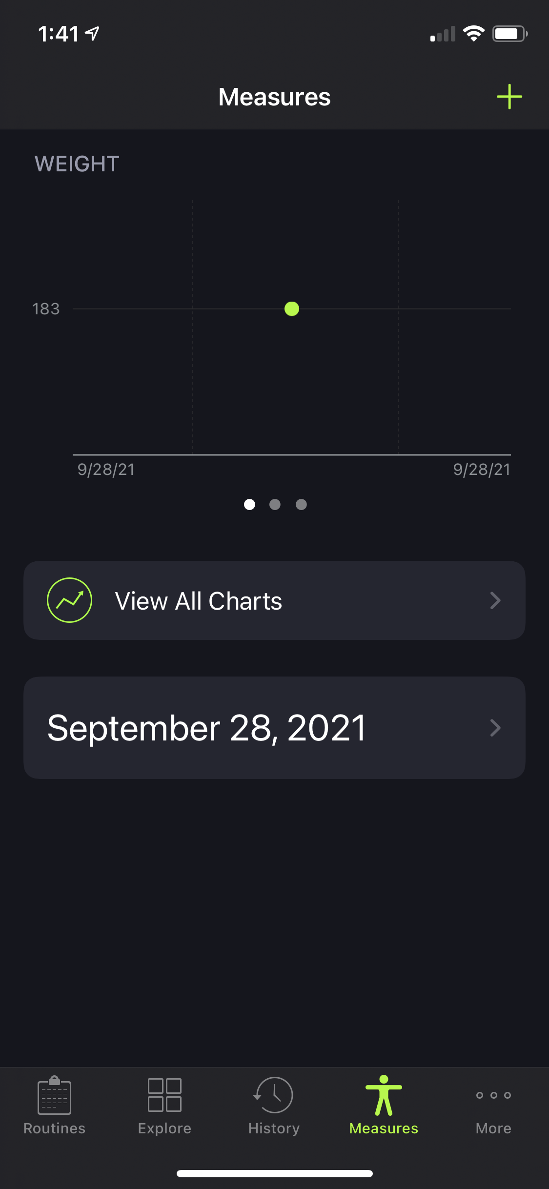 Screenshot of Measurements