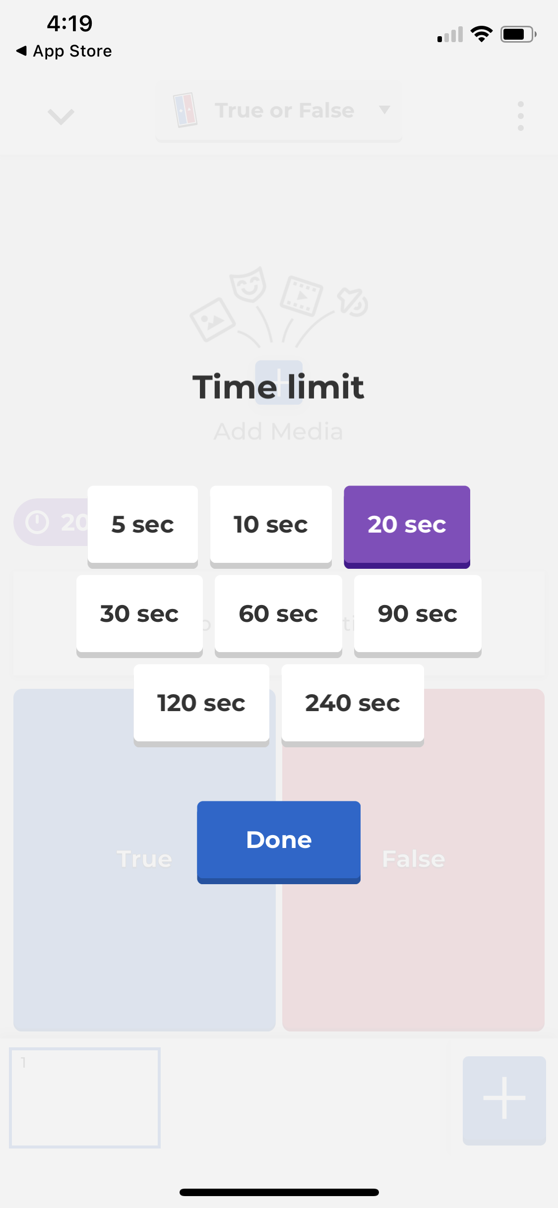 Screenshot of Set time limit