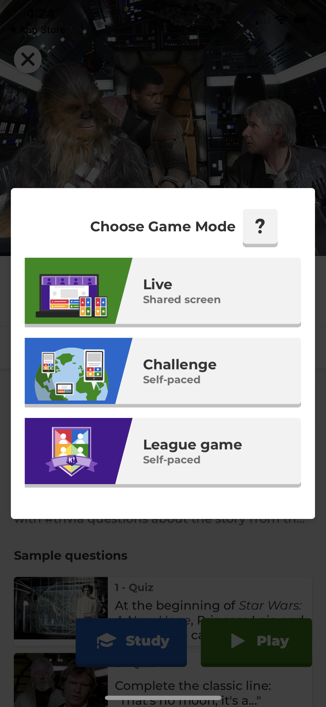 Screenshot of Select mode