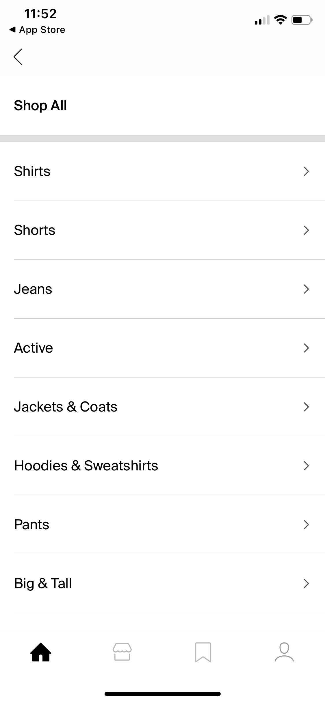 Screenshot of Categories