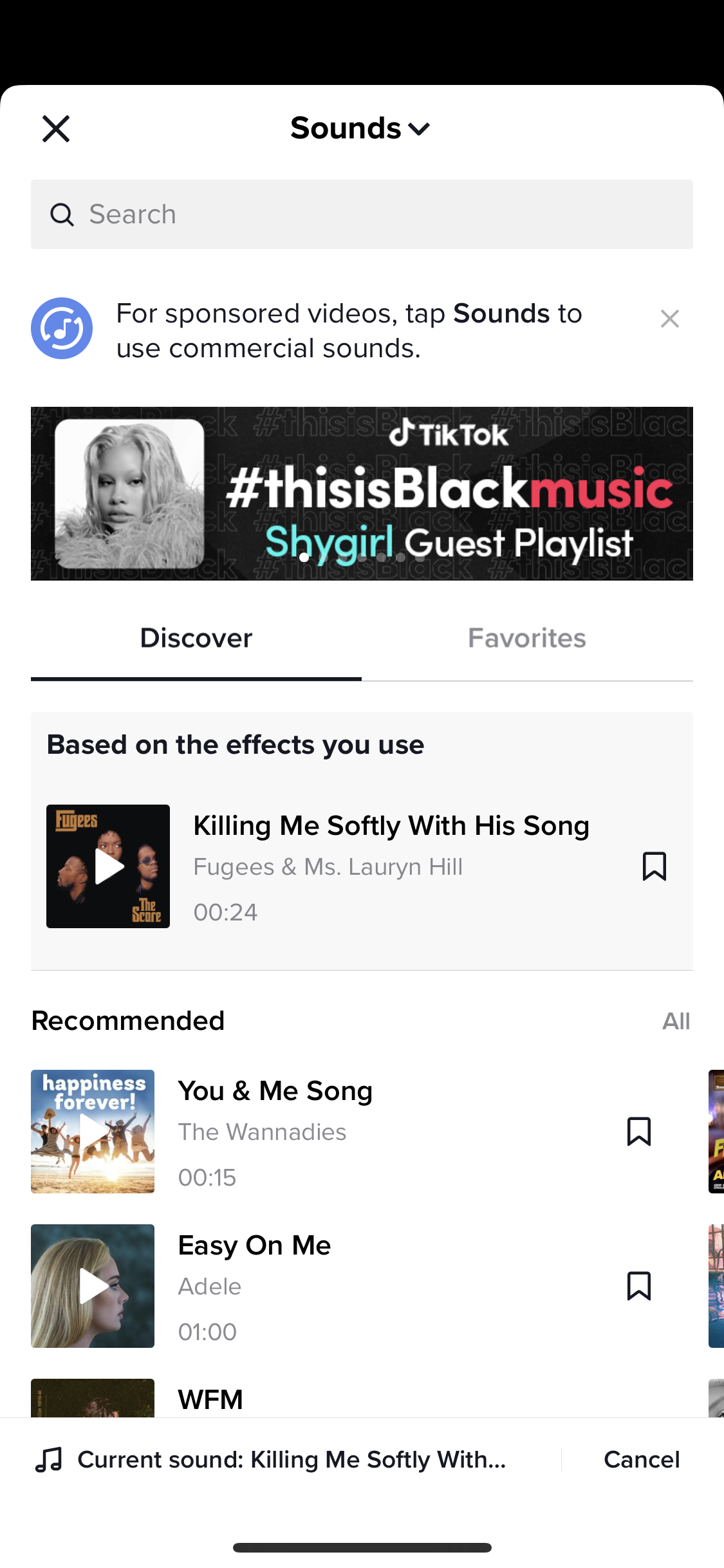 Screenshot of Add music