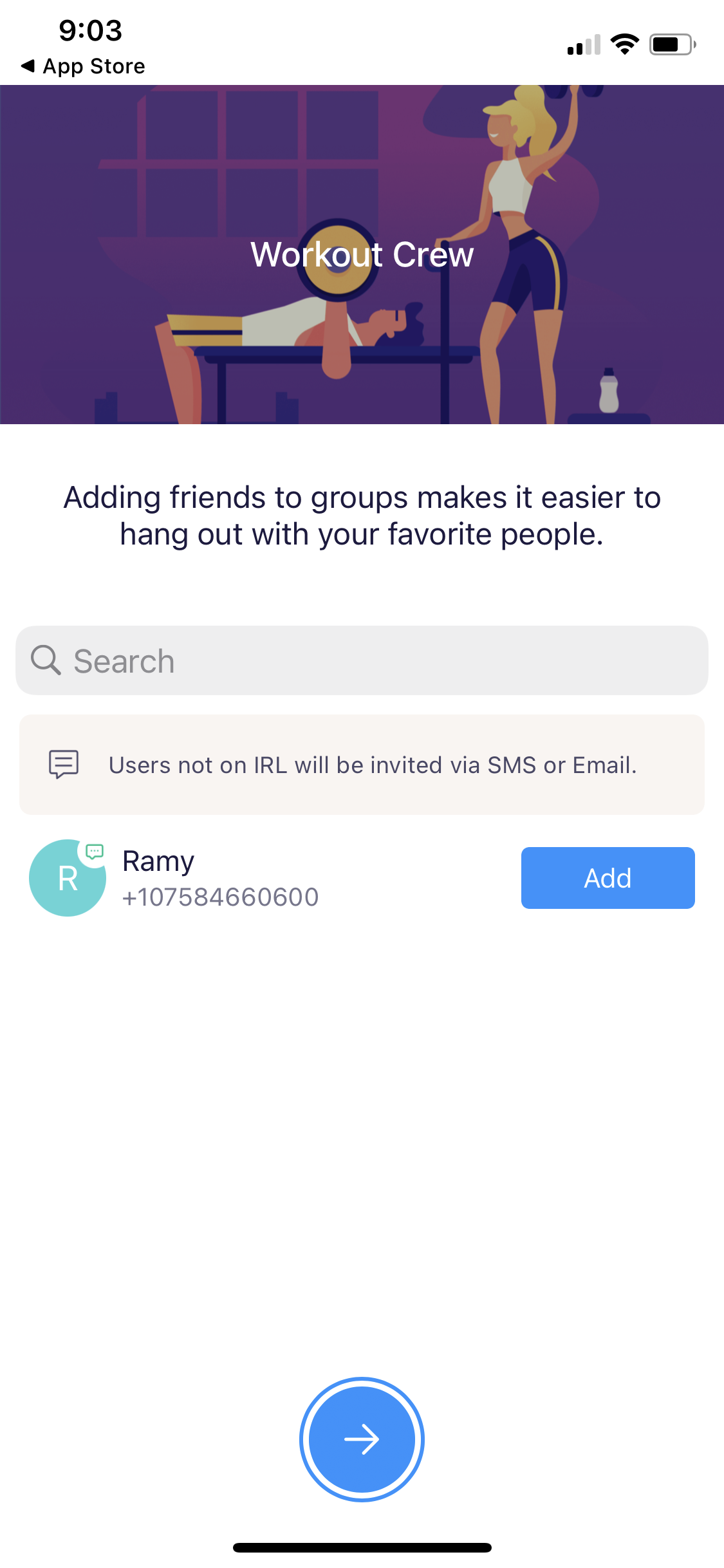 Screenshot of Invite people