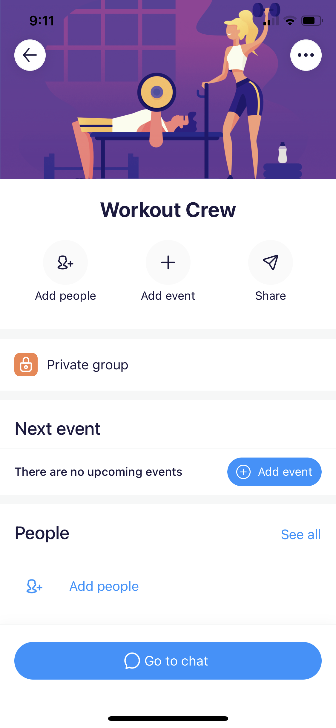 Screenshot of Group details