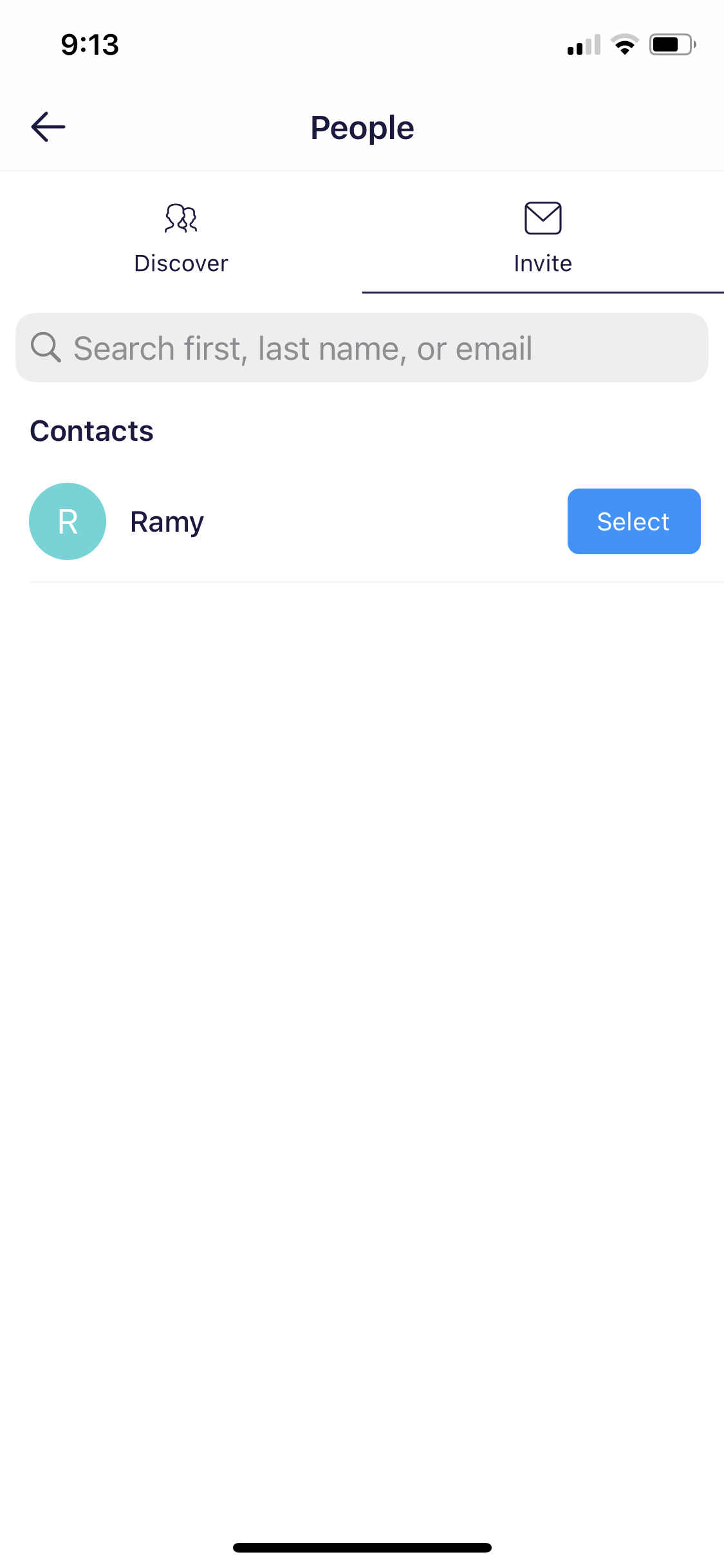 Screenshot of Invite people