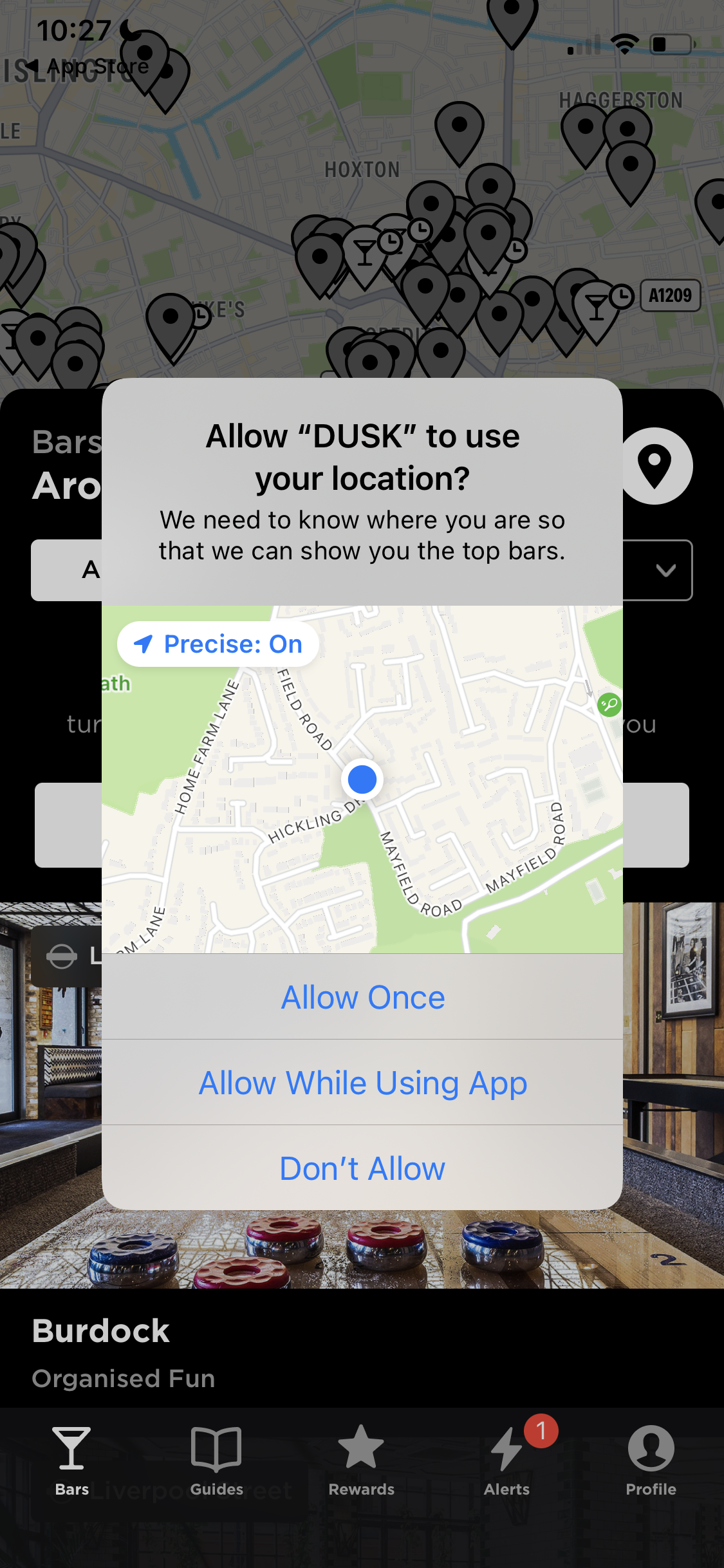 Screenshot of Enable location services