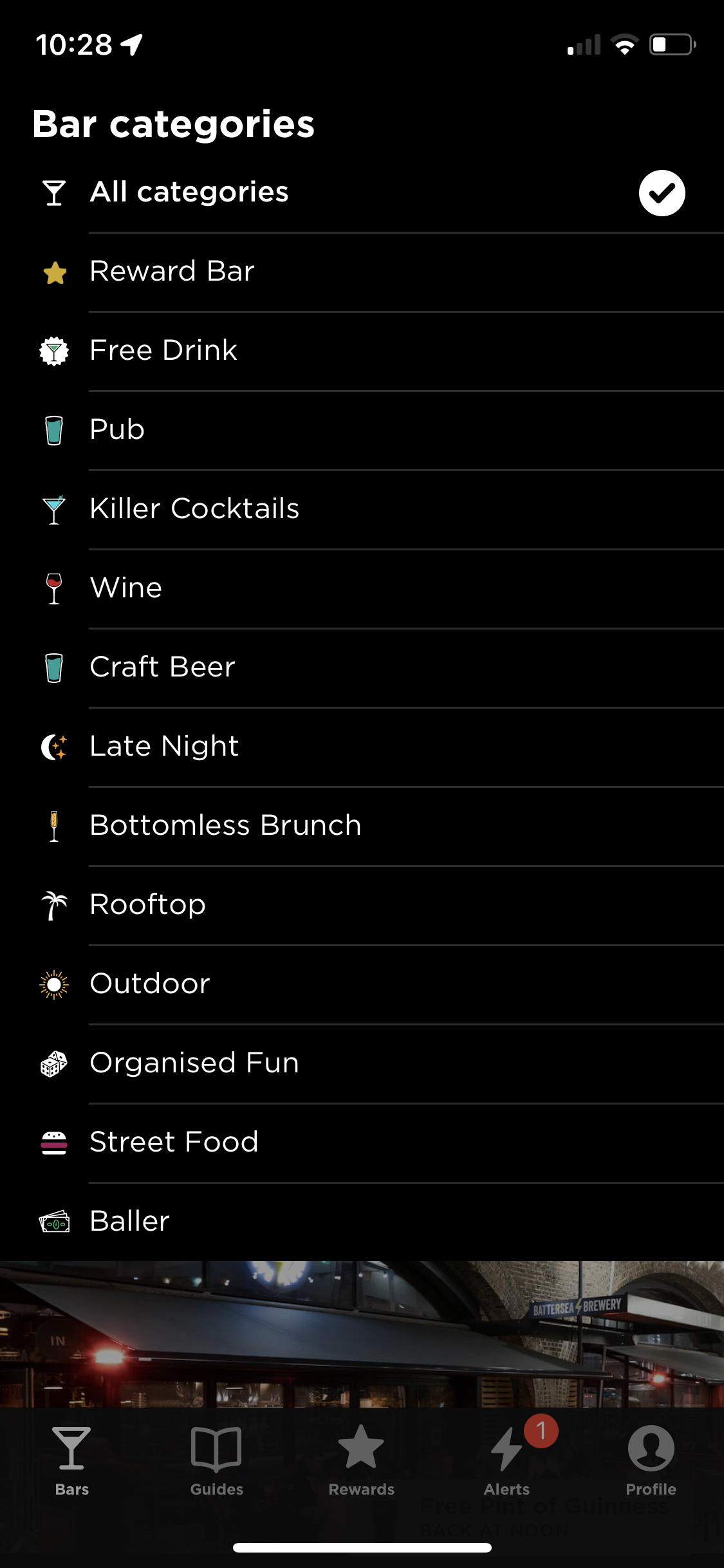 Screenshot of Categories