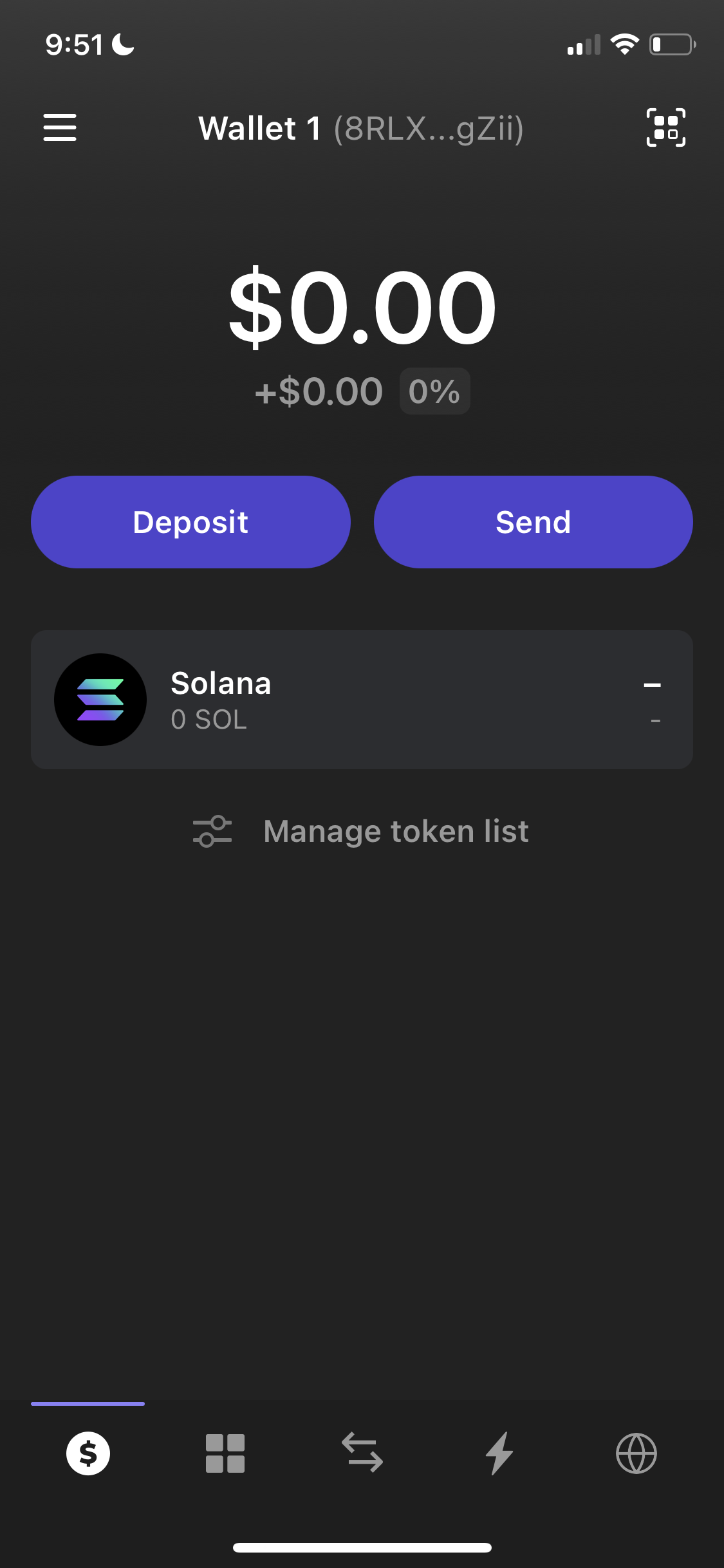 Screenshot of Wallet