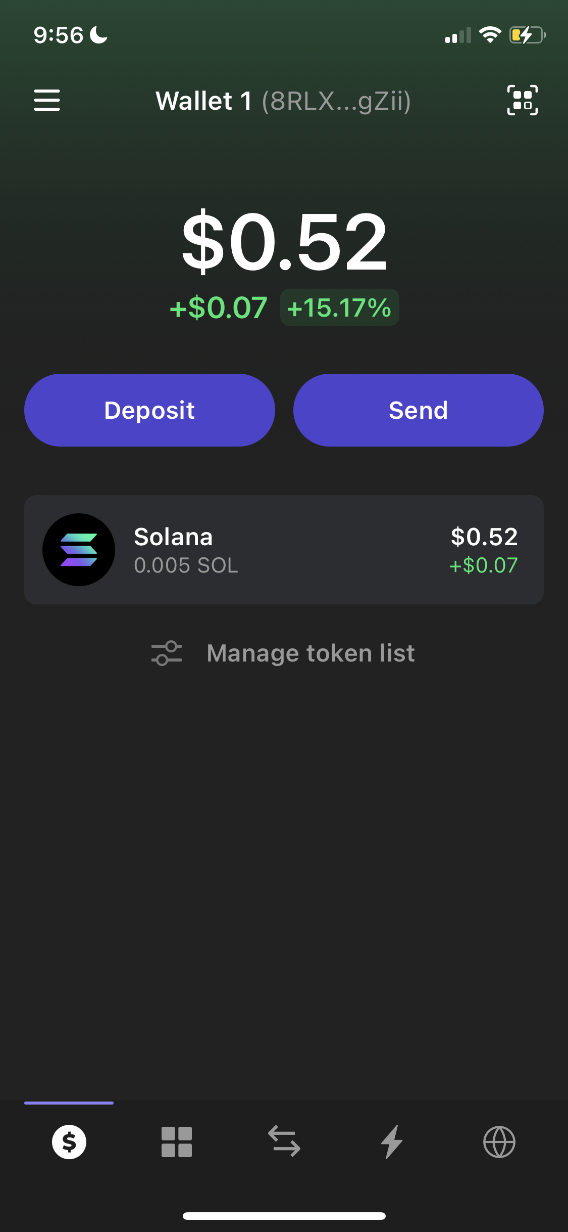 Screenshot of Wallet