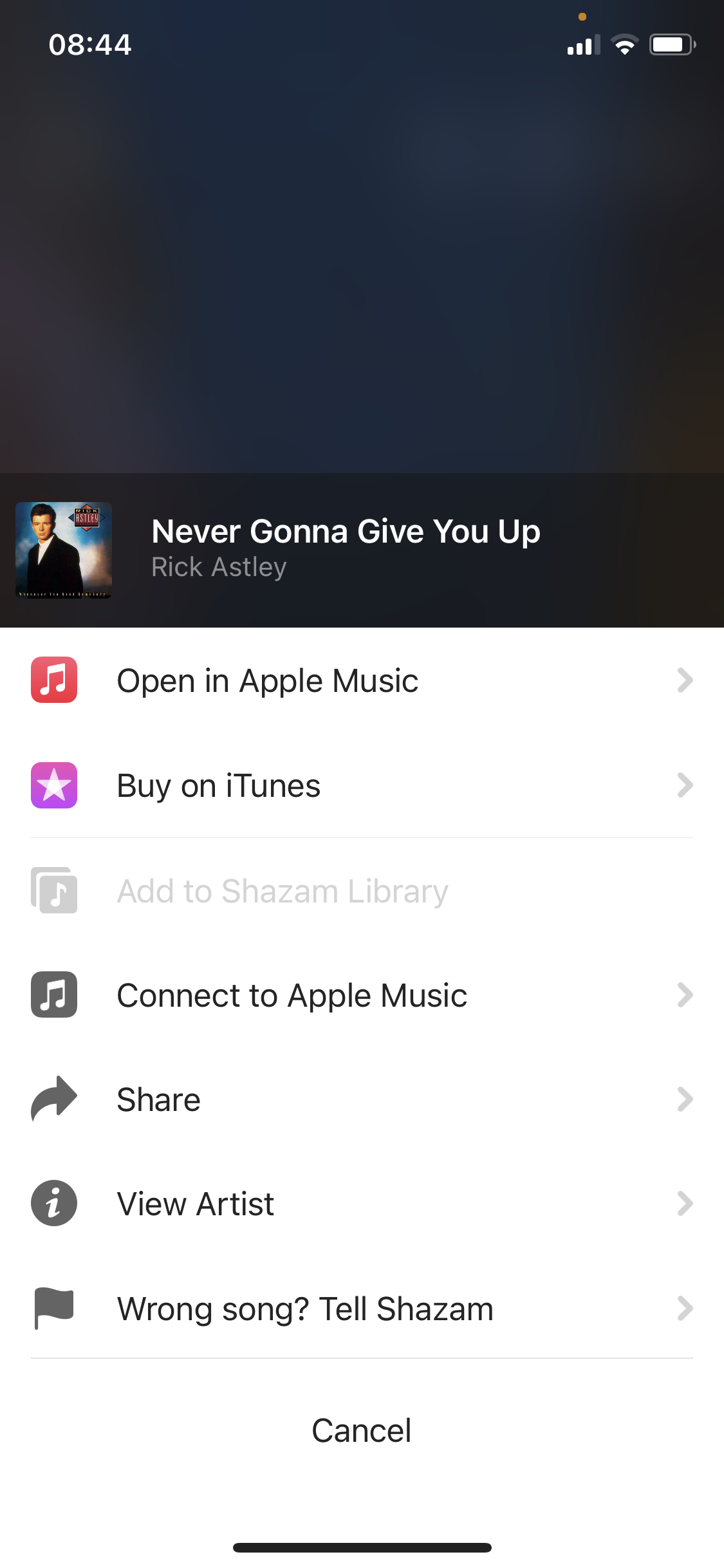 General browsing on Shazam video thumbnail