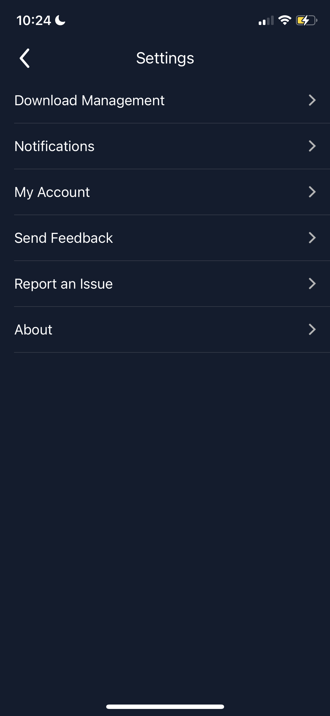 Screenshot of Settings