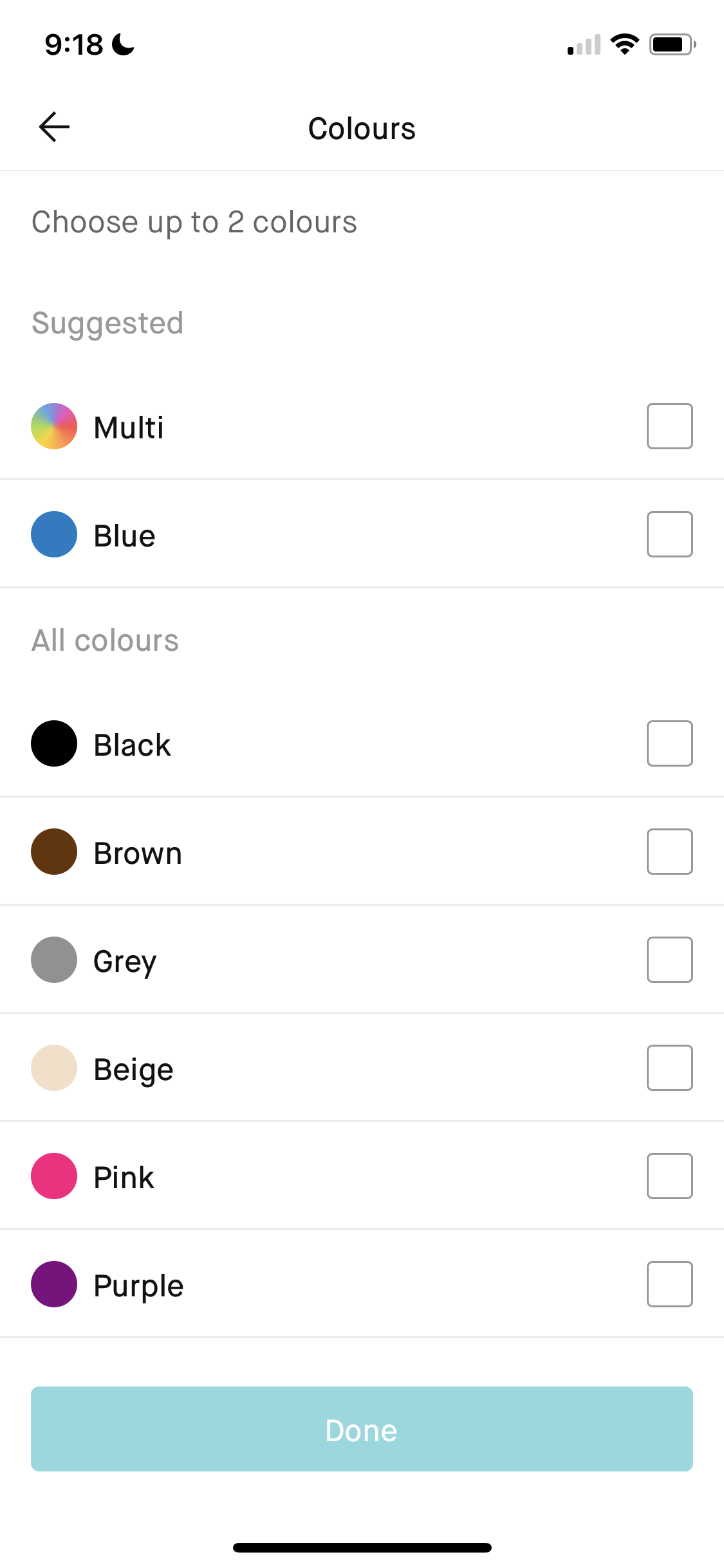 Screenshot of Set color