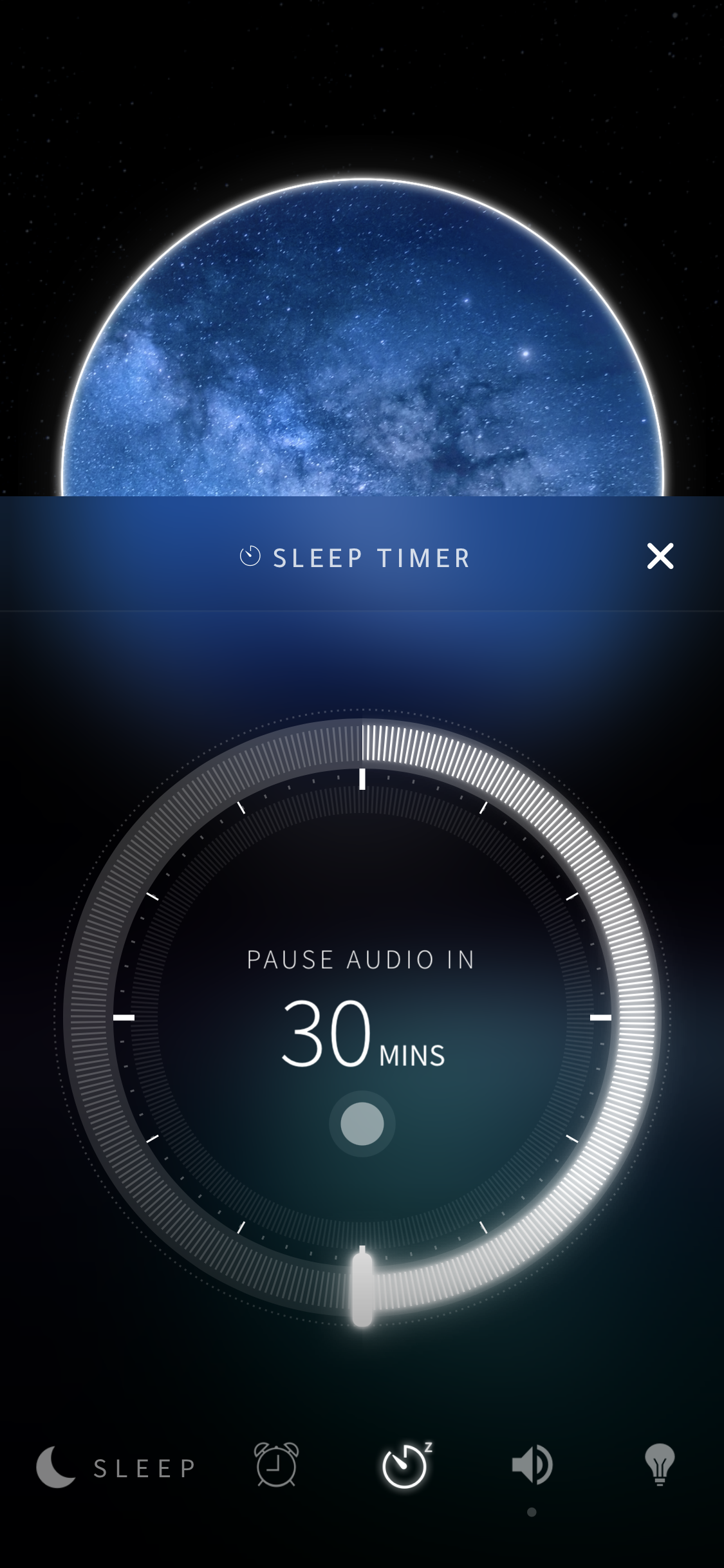 Screenshot of Sleep timer