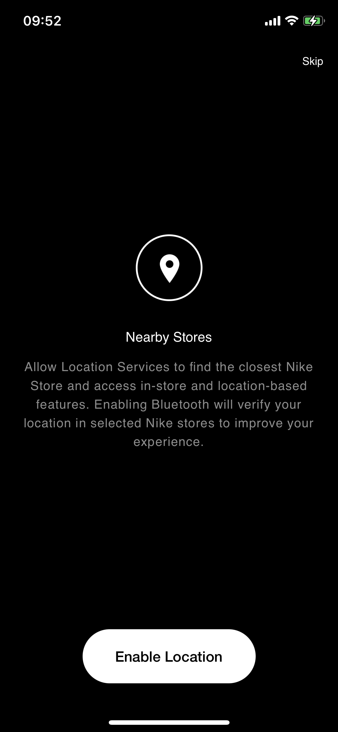 Screenshot of Enable location services