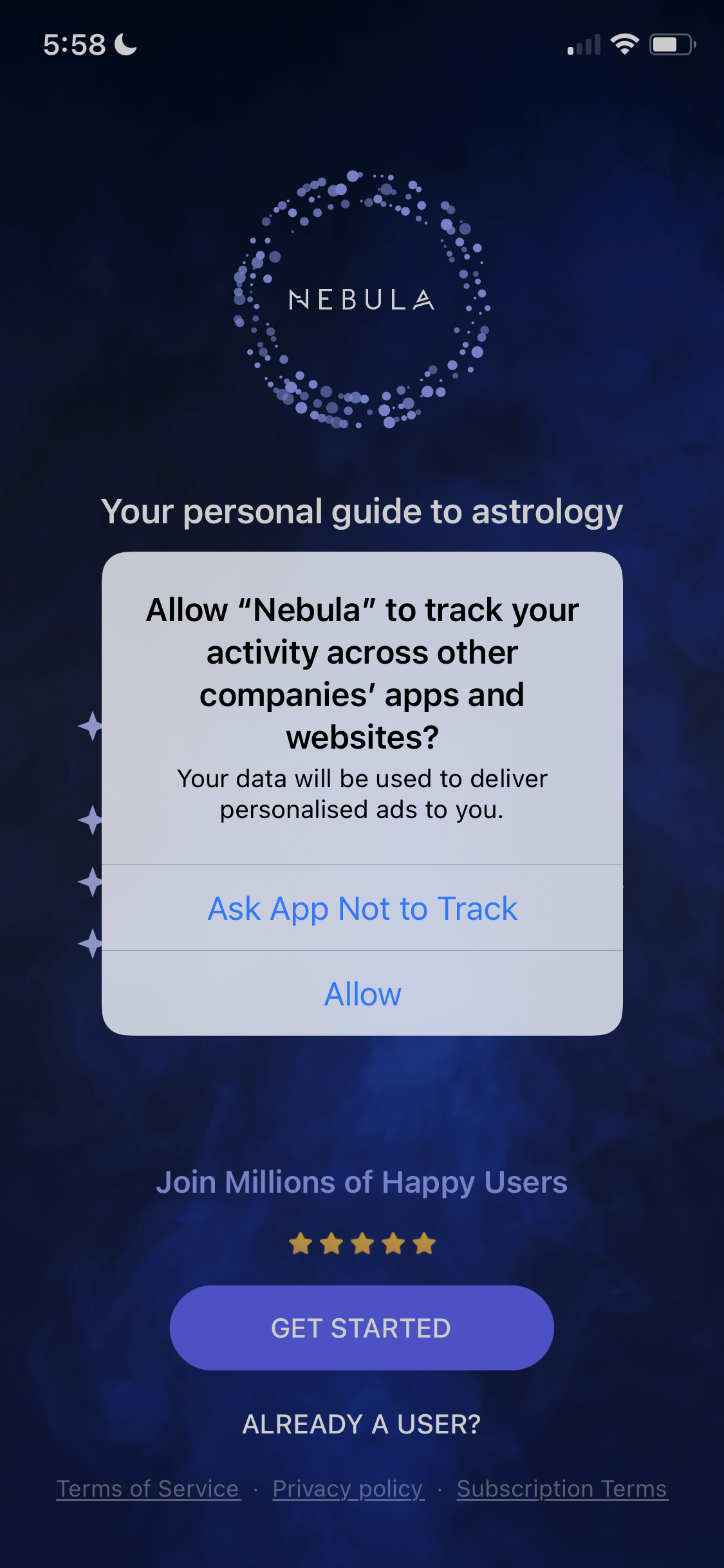 Screenshot of Enable tracking