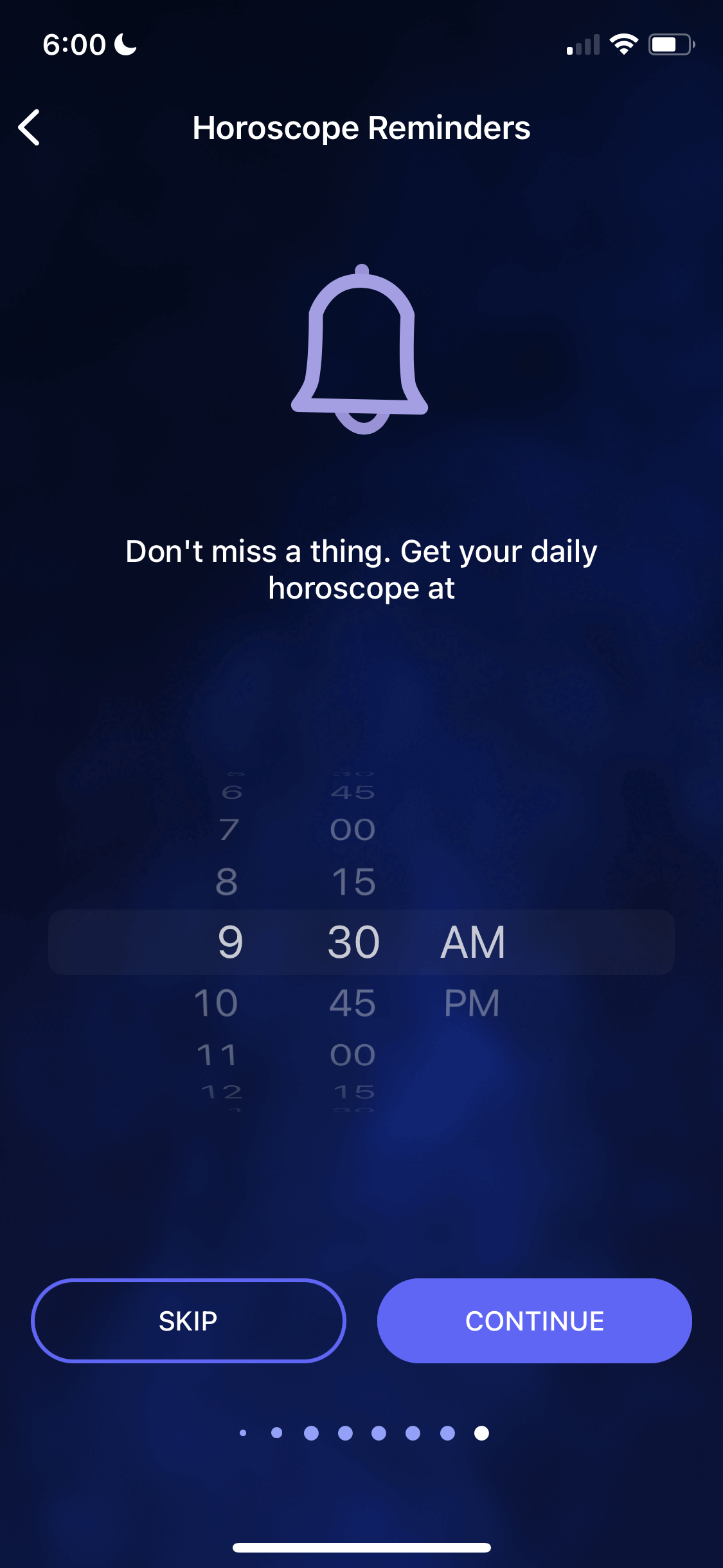 Screenshot of Enable reminders