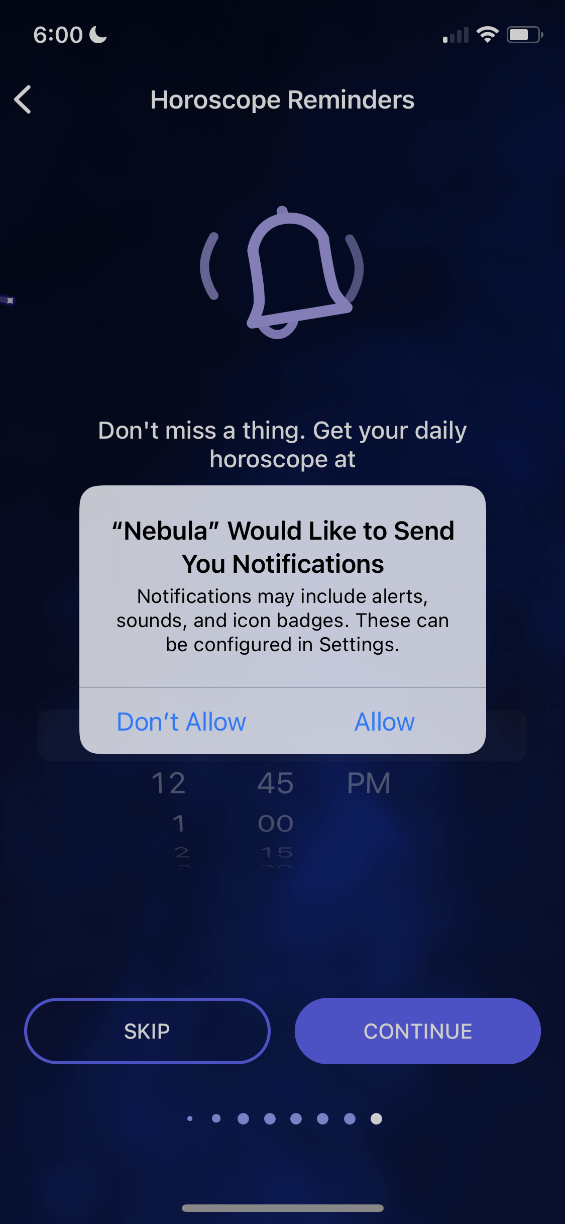 Screenshot of Enable notifications