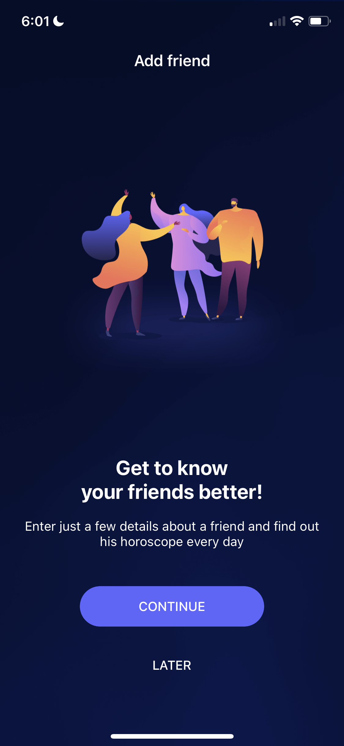 Screenshot of Add friends