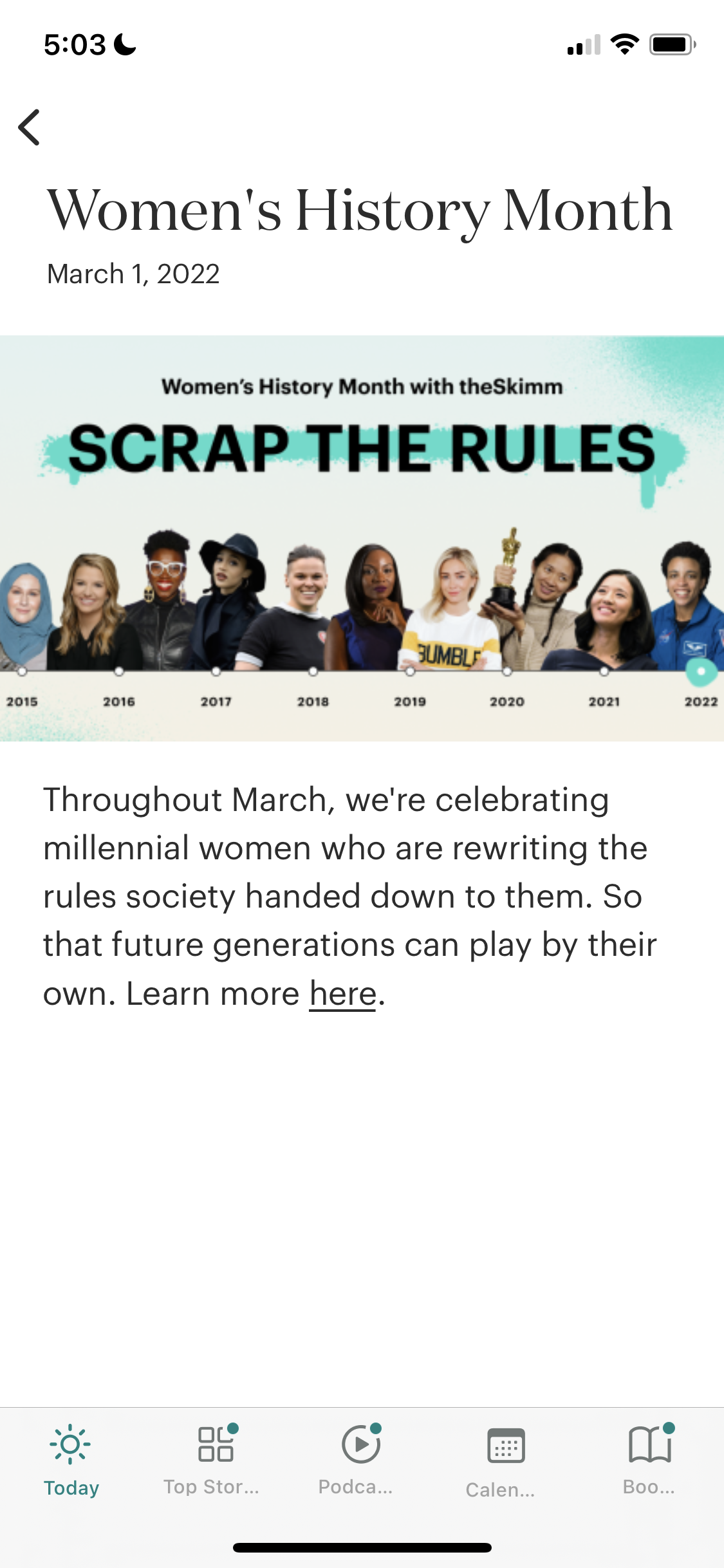 General browsing on theSkimm video thumbnail