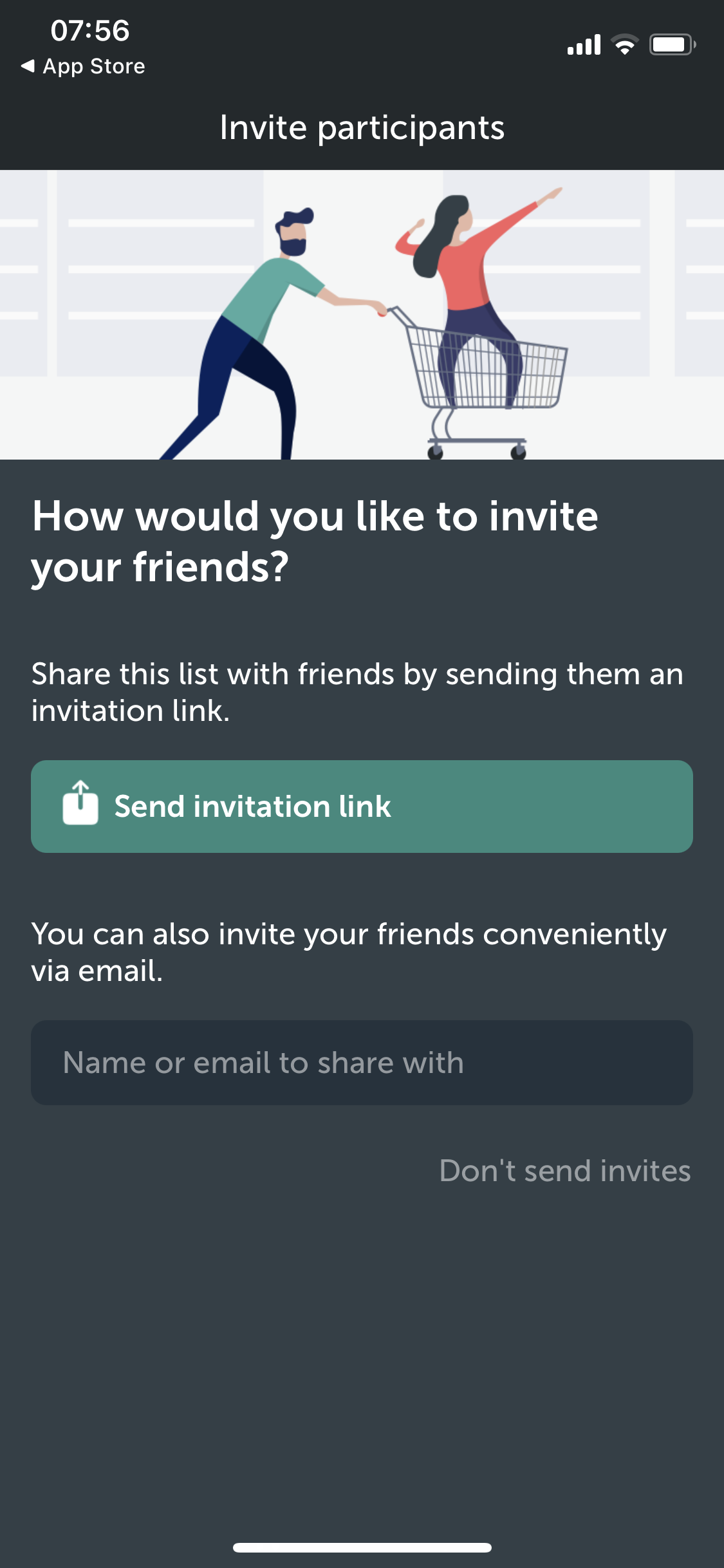 Screenshot of Invite people