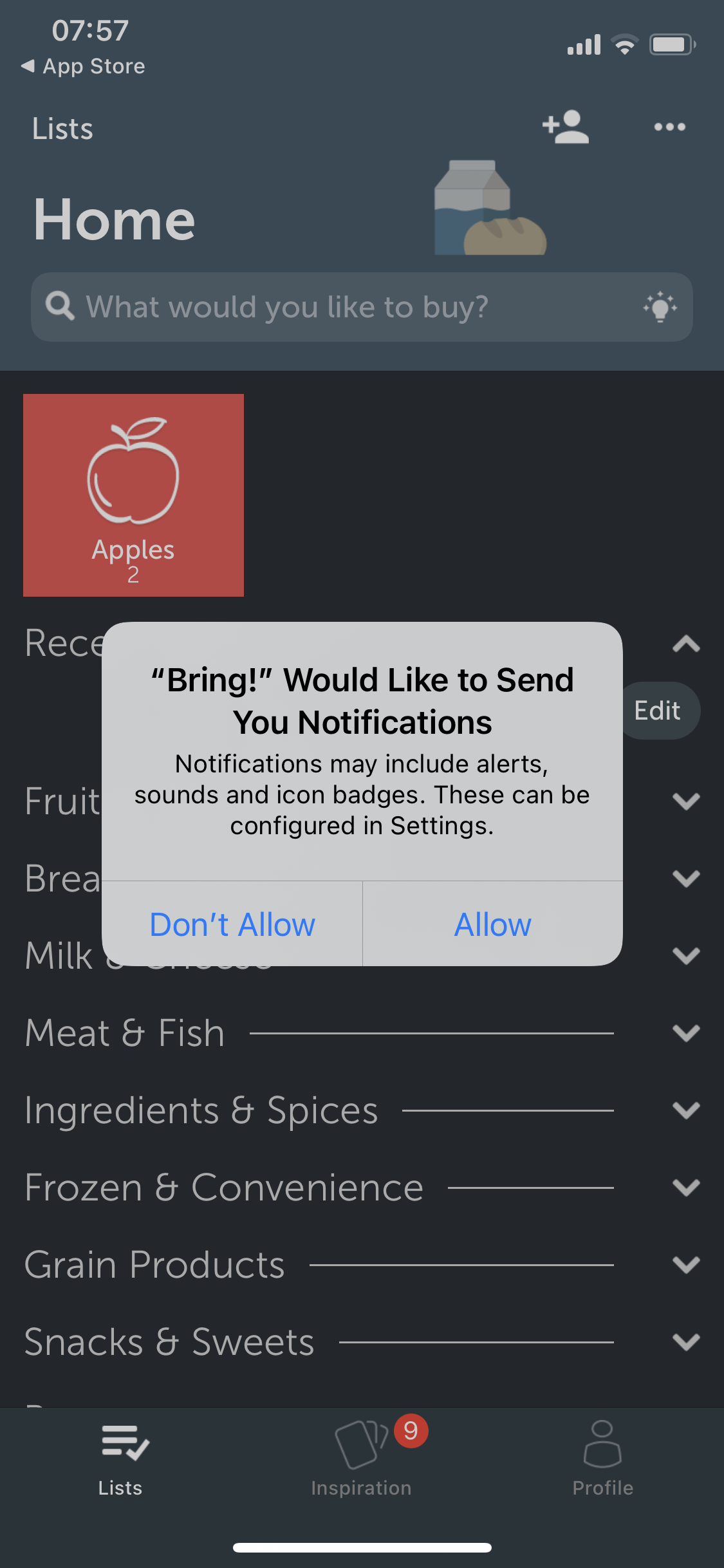 Screenshot of Enable notifications