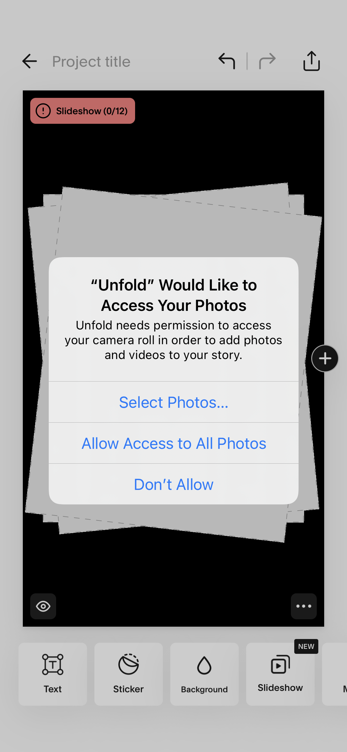 Screenshot of Enable photo access