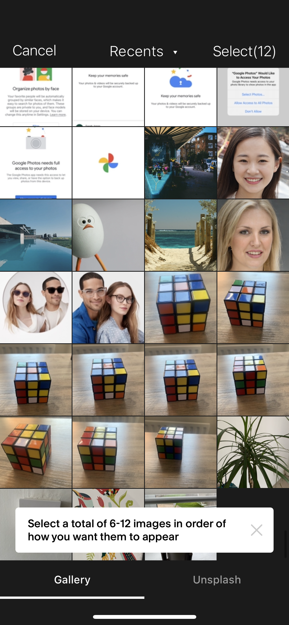 Screenshot of Select photos