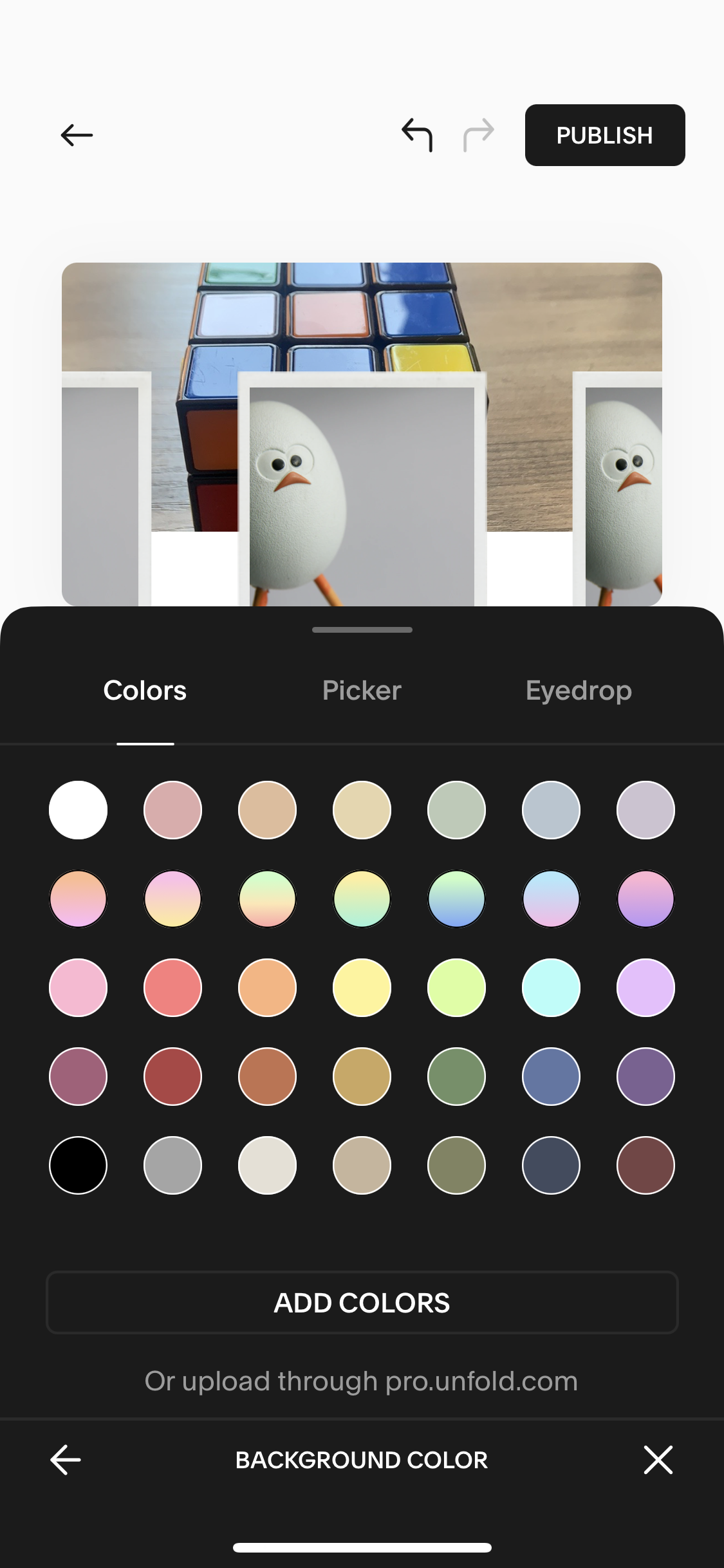 Screenshot of Select colors