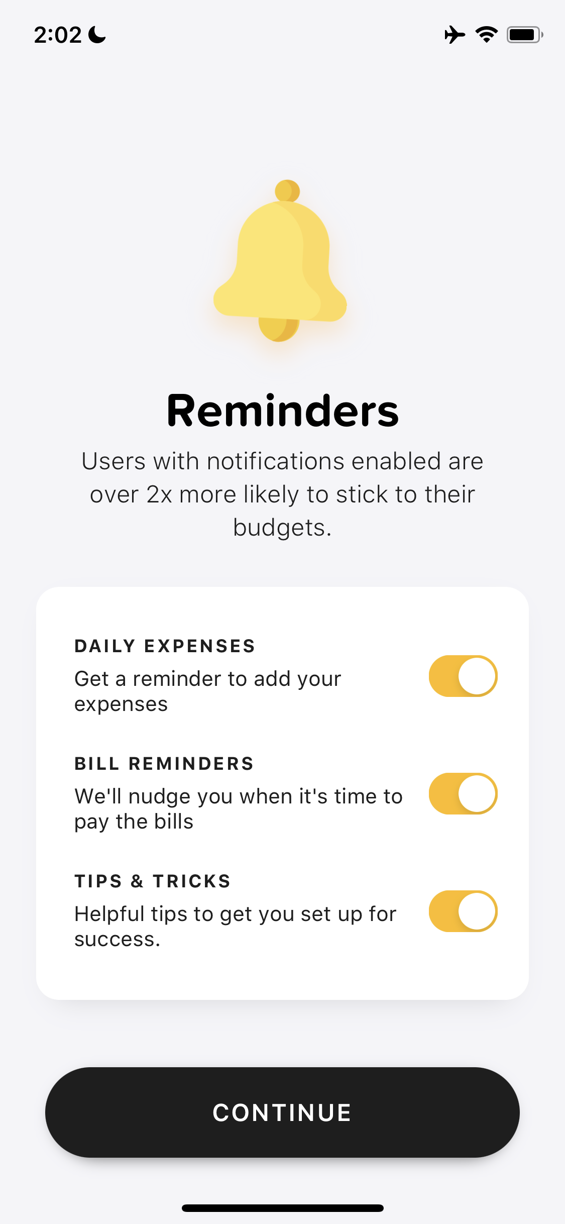 Screenshot of Set reminders