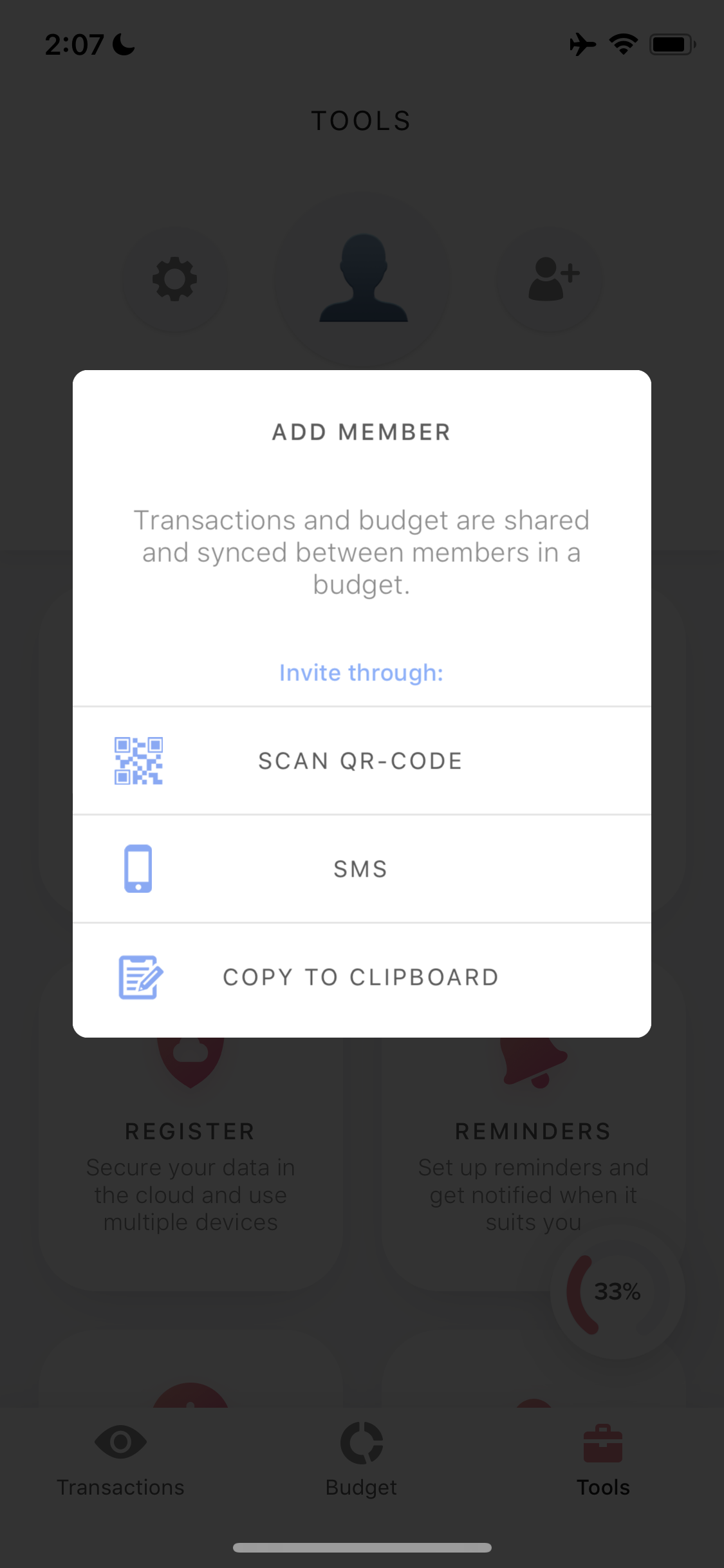 Screenshot of Invite people