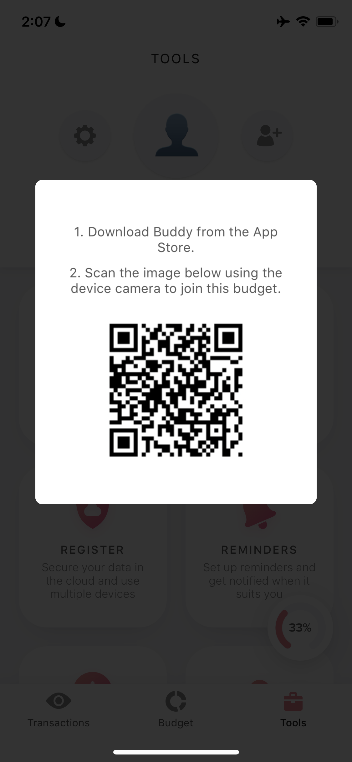 Screenshot of QR code